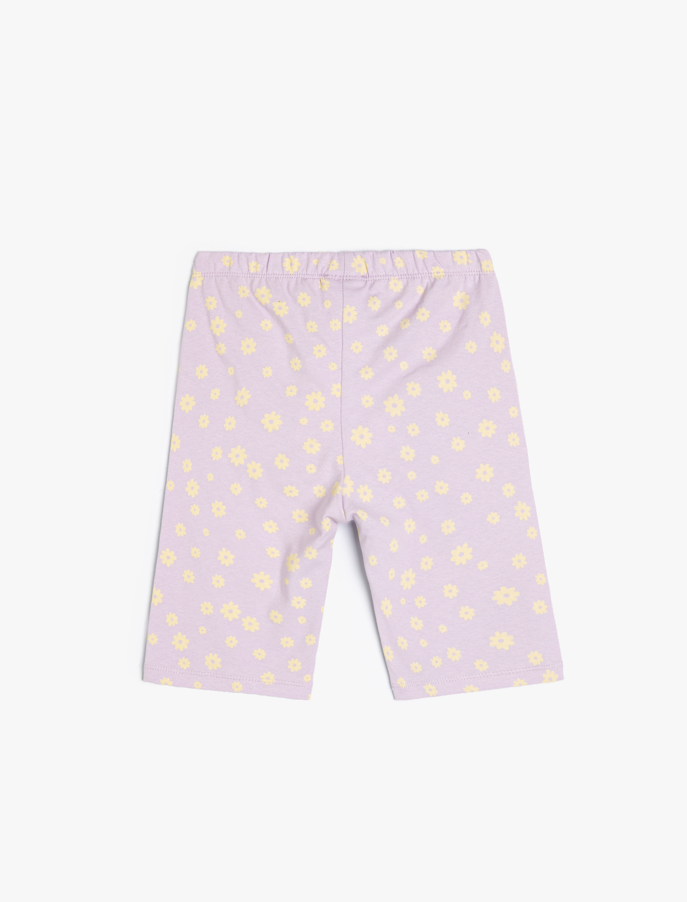  Kız Çocuk Çiçekli Kısa Tayt Beli Lastikli Pamuklu