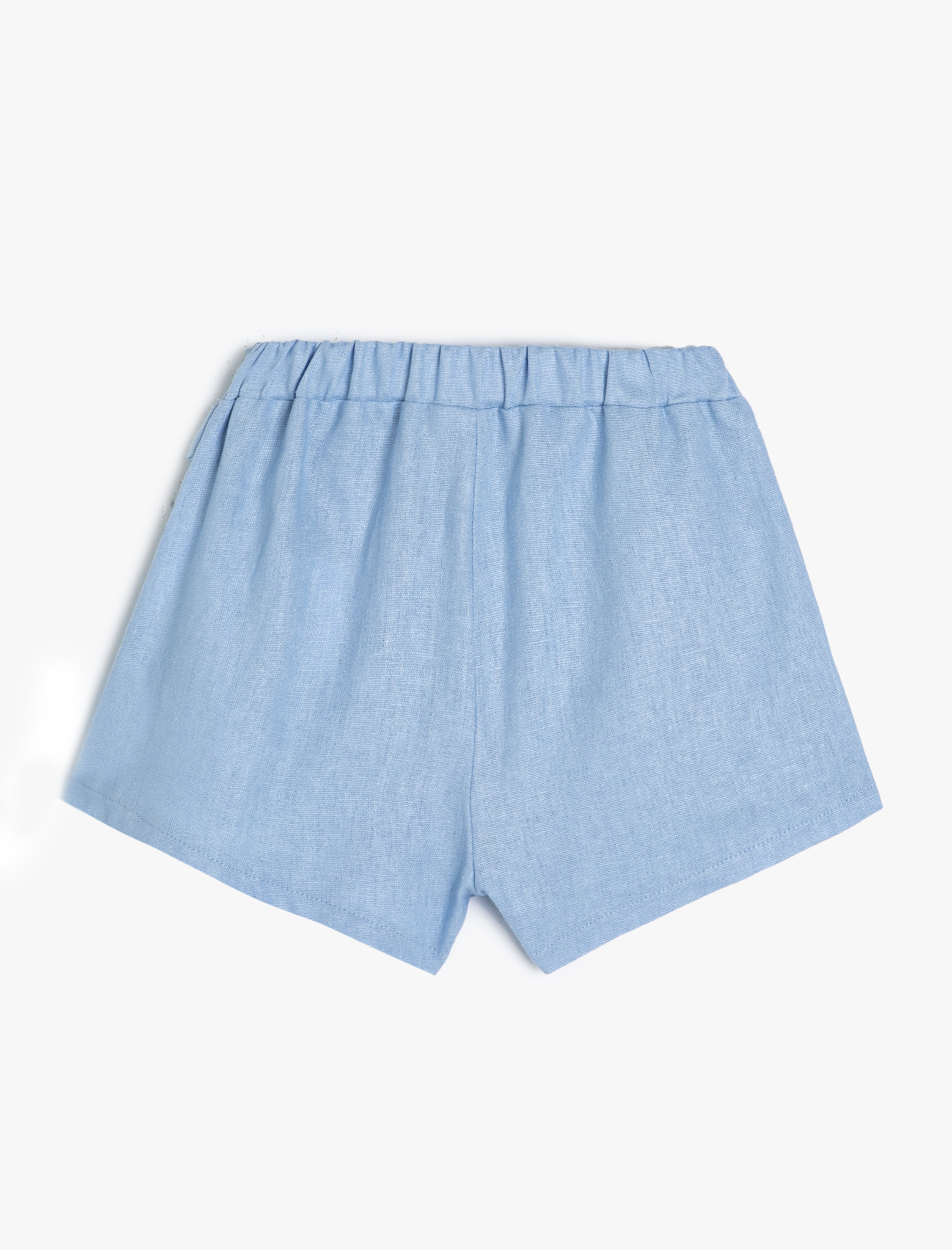  Kız Bebek Keten Şort Etek Kruvaze Beli Lastikli