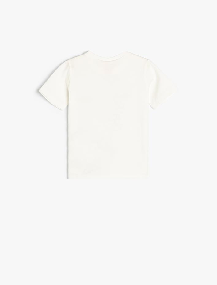 Erkek Bebek Dinozorlu Tişört Kısa Kollu Bisiklet Yaka Pamuklu