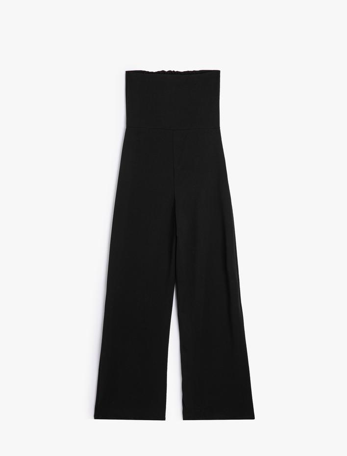  Straplez Tulum Cep Detaylı Nervürlü