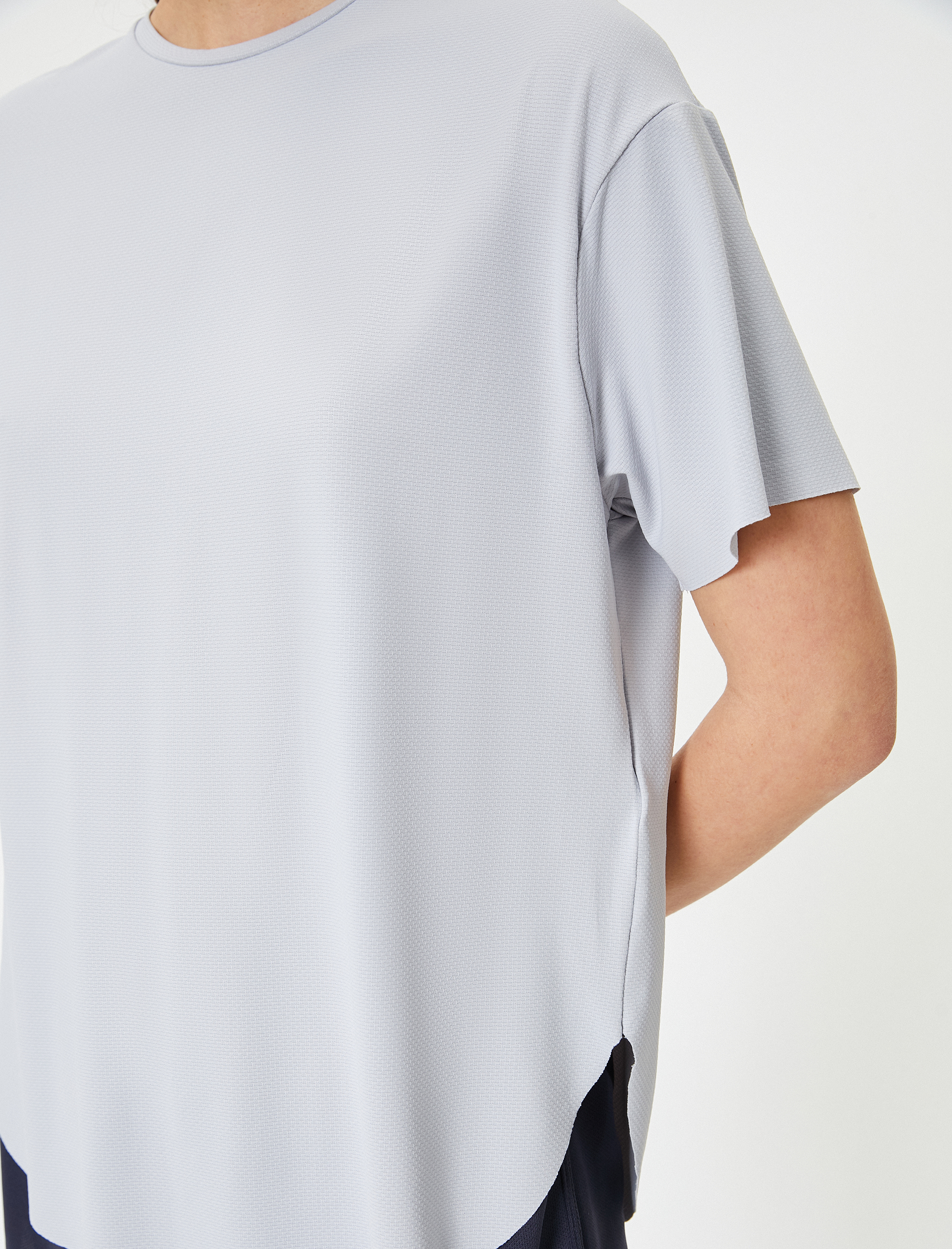   Basic Spor Tişört Kısa Kollu Bisiklet Yaka Rahat Kalıp