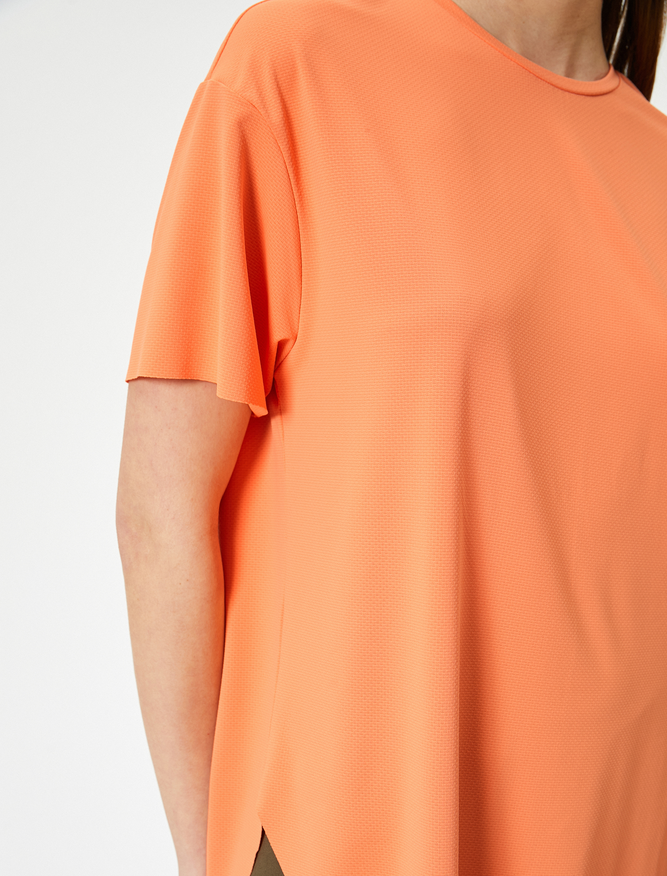   Basic Spor Tişört Kısa Kollu Bisiklet Yaka Rahat Kalıp