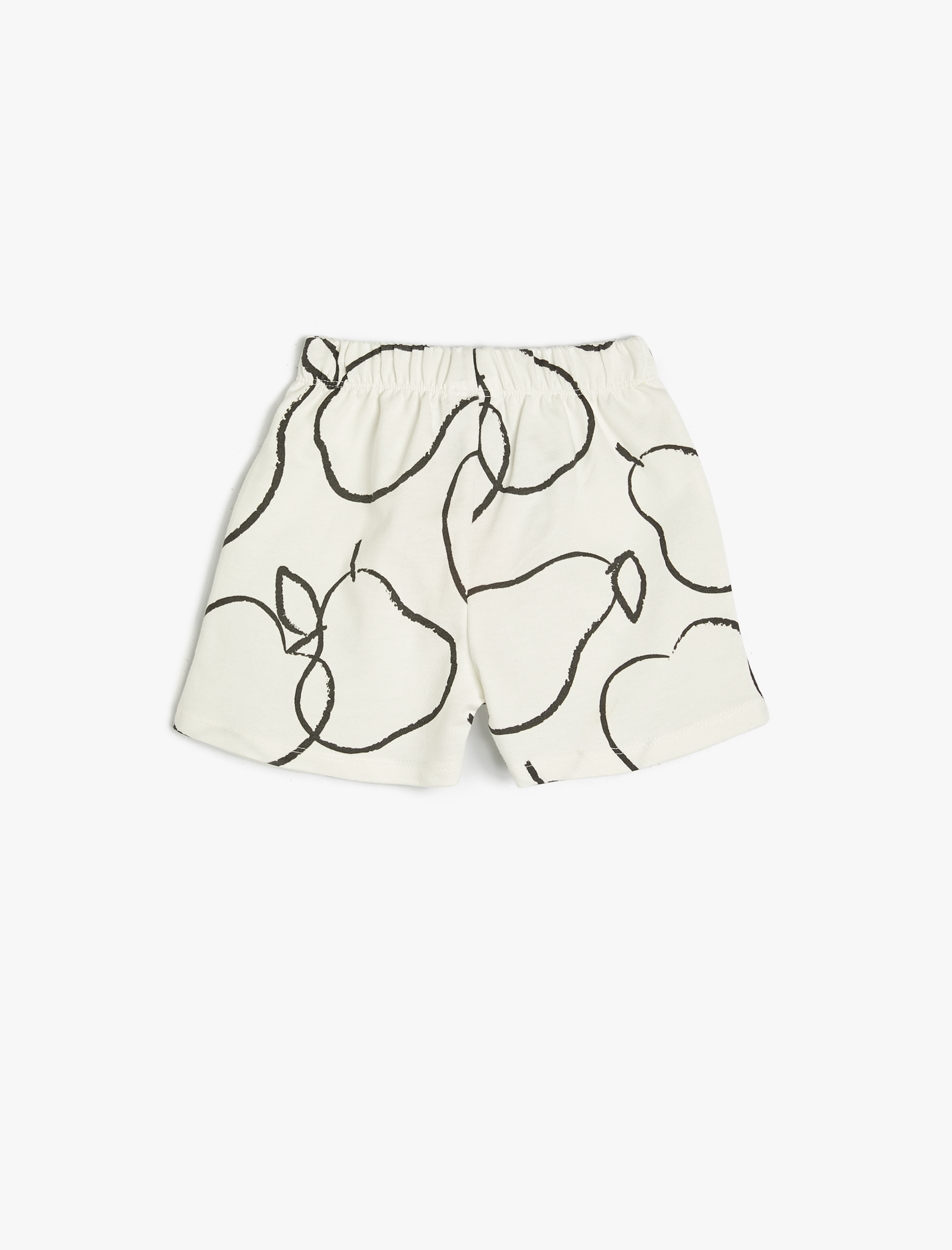  Erkek Bebek Şort Beli Bağlamalı Lastikli Baskı Detaylı Pamuklu