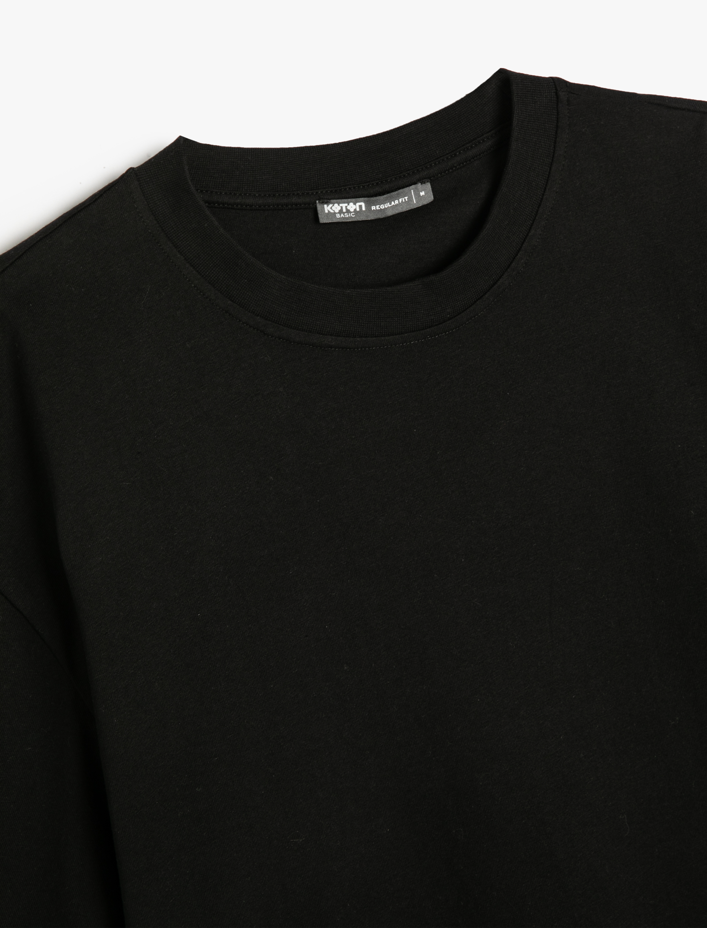   Basic Tişört Crop Fit Bisiklet Yaka Kısa Kollu Pamuklu