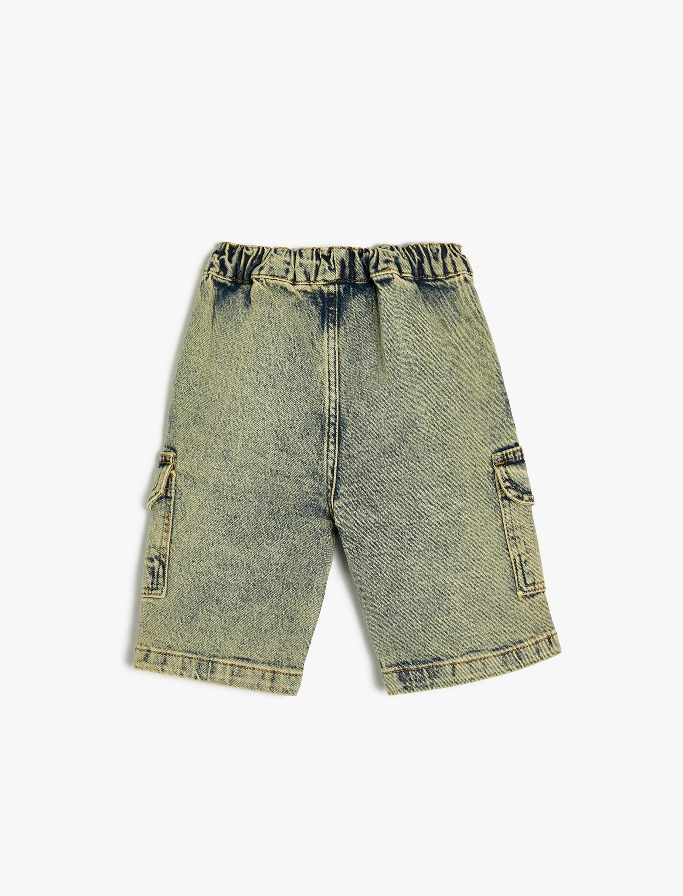 Erkek Bebek Kot Şort Kapaklı Cep Detaylı Pamuklu