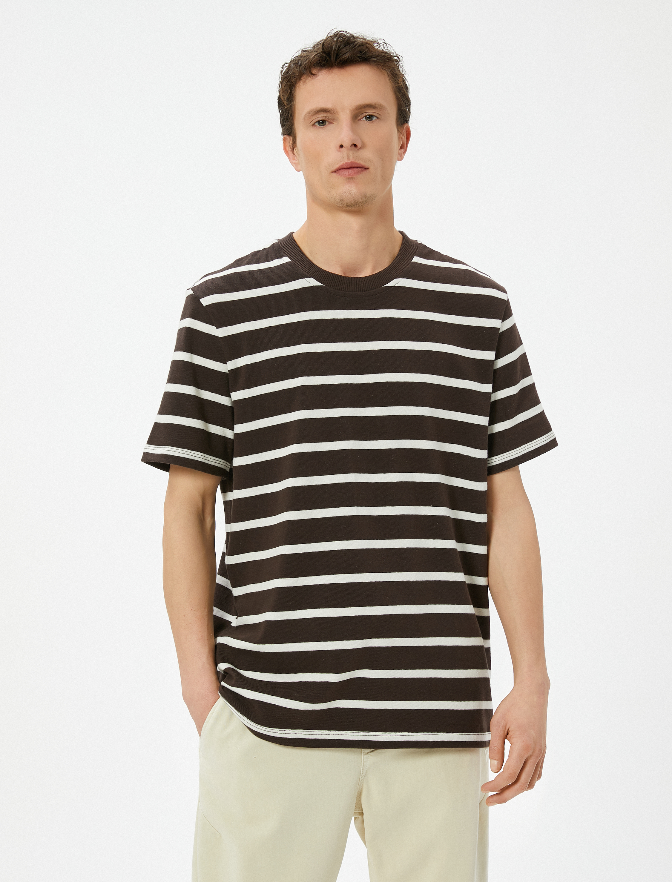 Basic Tişört Bisiklet Yaka Kısa Kollu Pamuklu