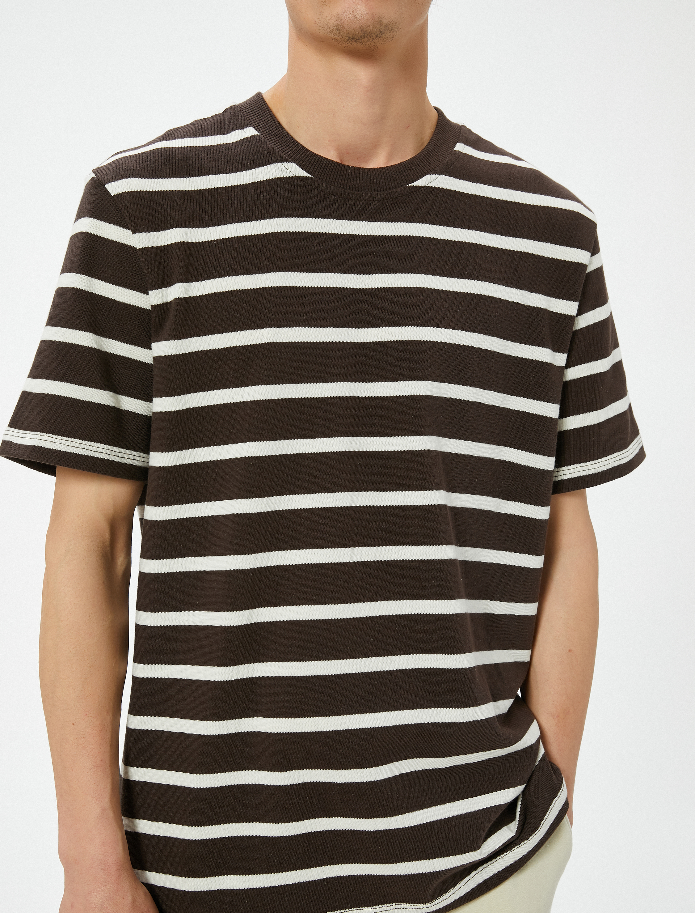 Basic Tişört Bisiklet Yaka Kısa Kollu Pamuklu