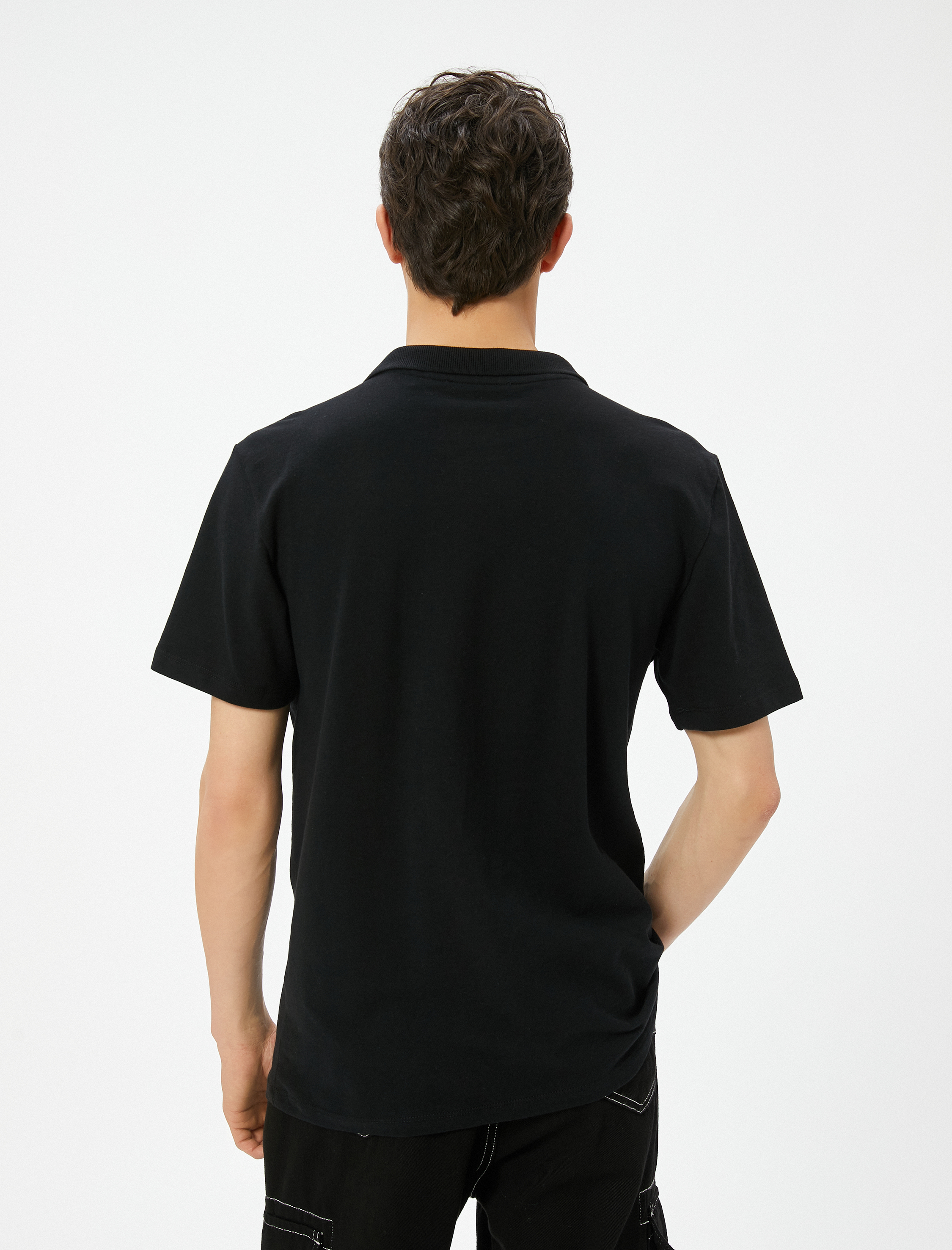   Polo Yaka Tişört Slim Fit Cep Detaylı Düğmeli