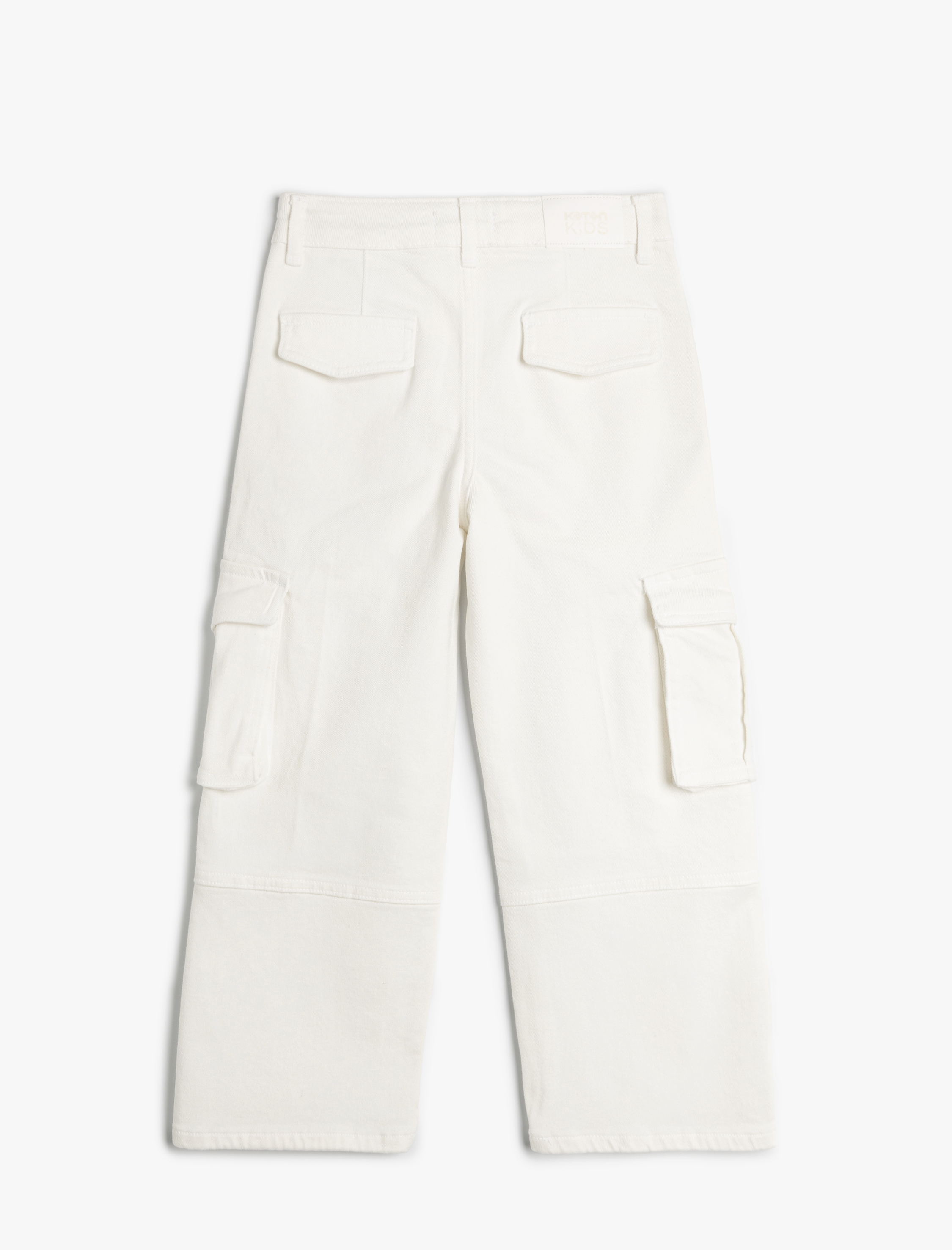  Kız Çocuk Kargo Kot Pantolon Bol Paça Pamuklu - Wide Leg Jean