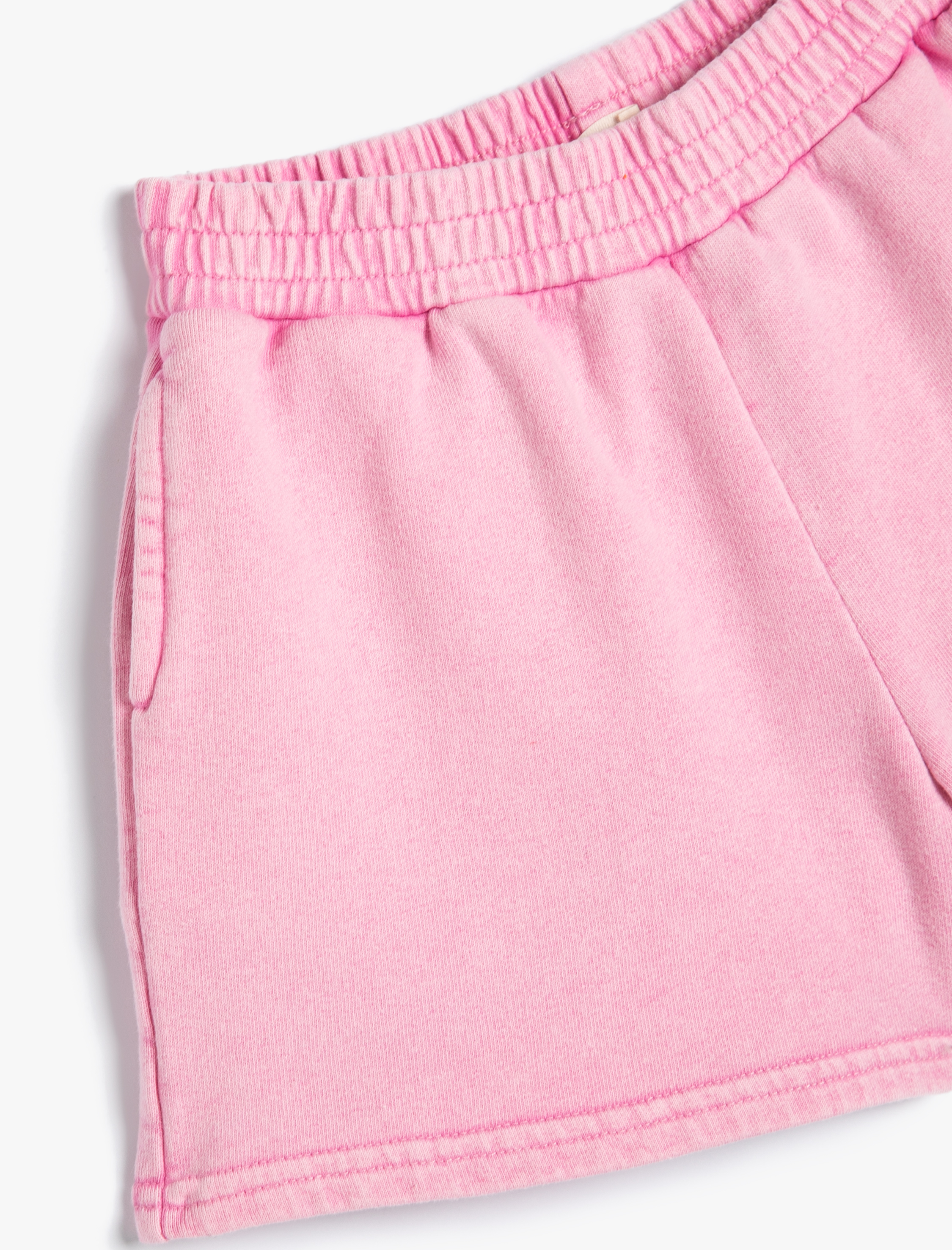  Kız Çocuk Basic Mini Şort Beli Lastikli Cepli Pamuklu