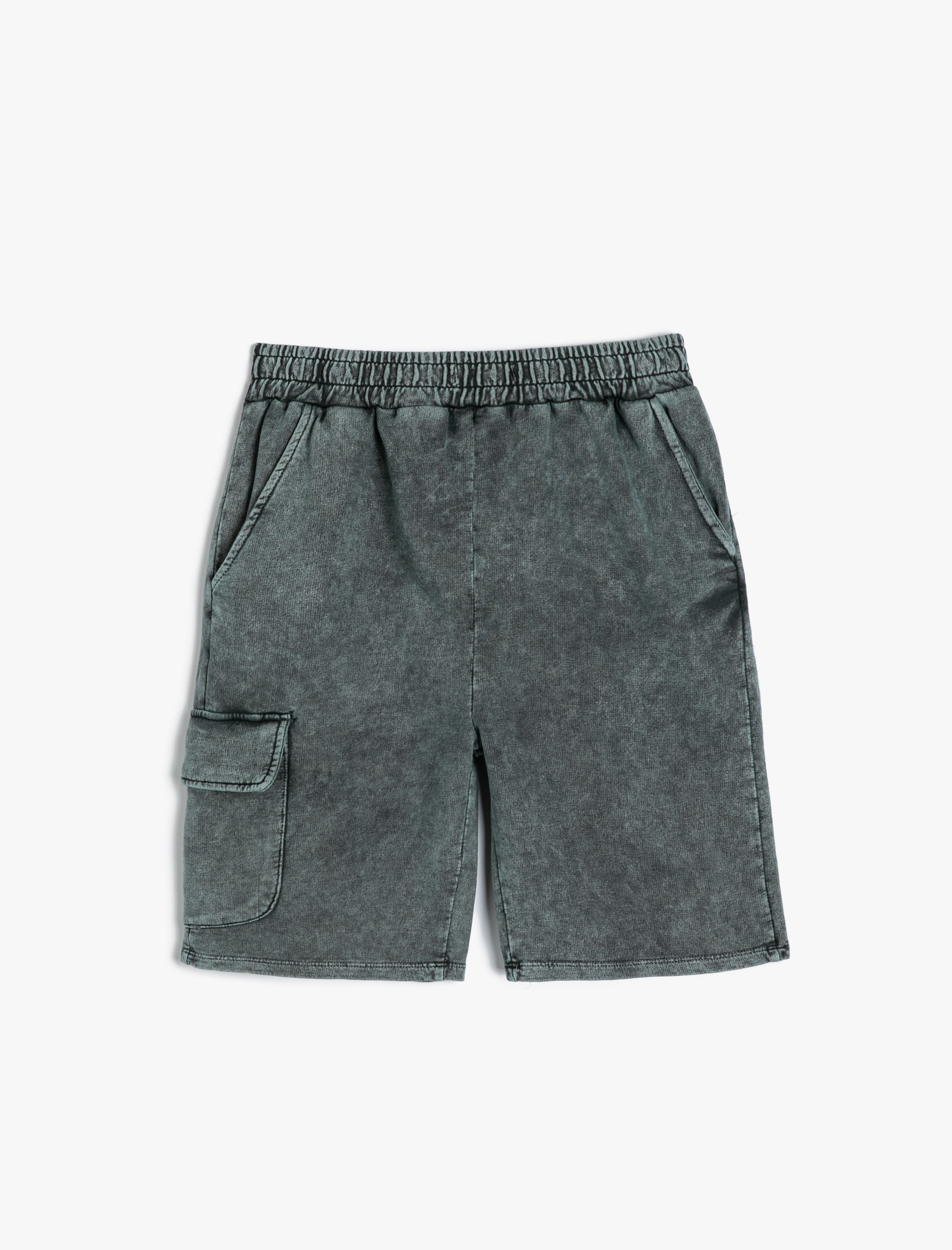  Erkek Çocuk Şort Yıkamalı Cep Detaylı Beli Lastikli Pamuklu