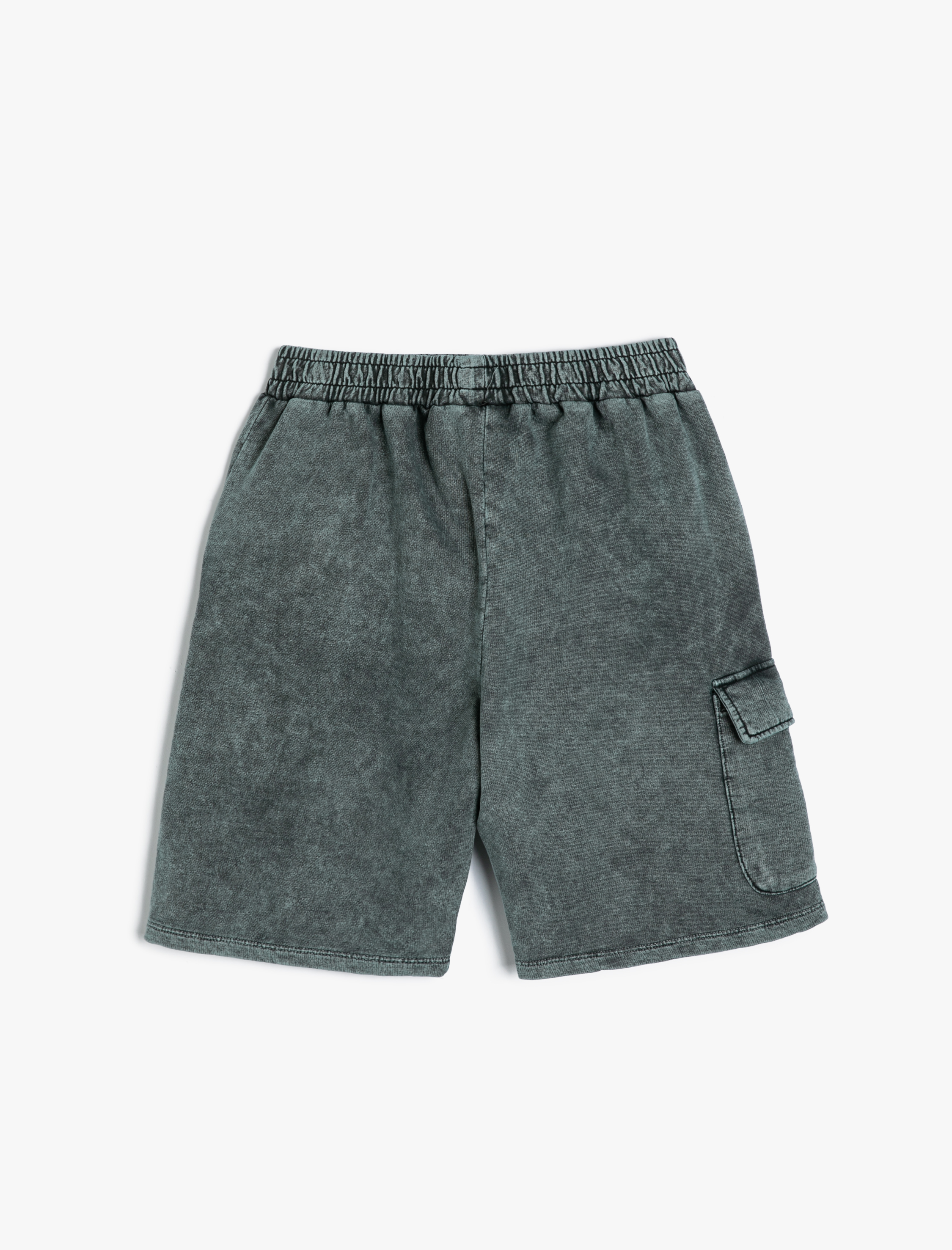  Erkek Çocuk Şort Yıkamalı Cep Detaylı Beli Lastikli Pamuklu