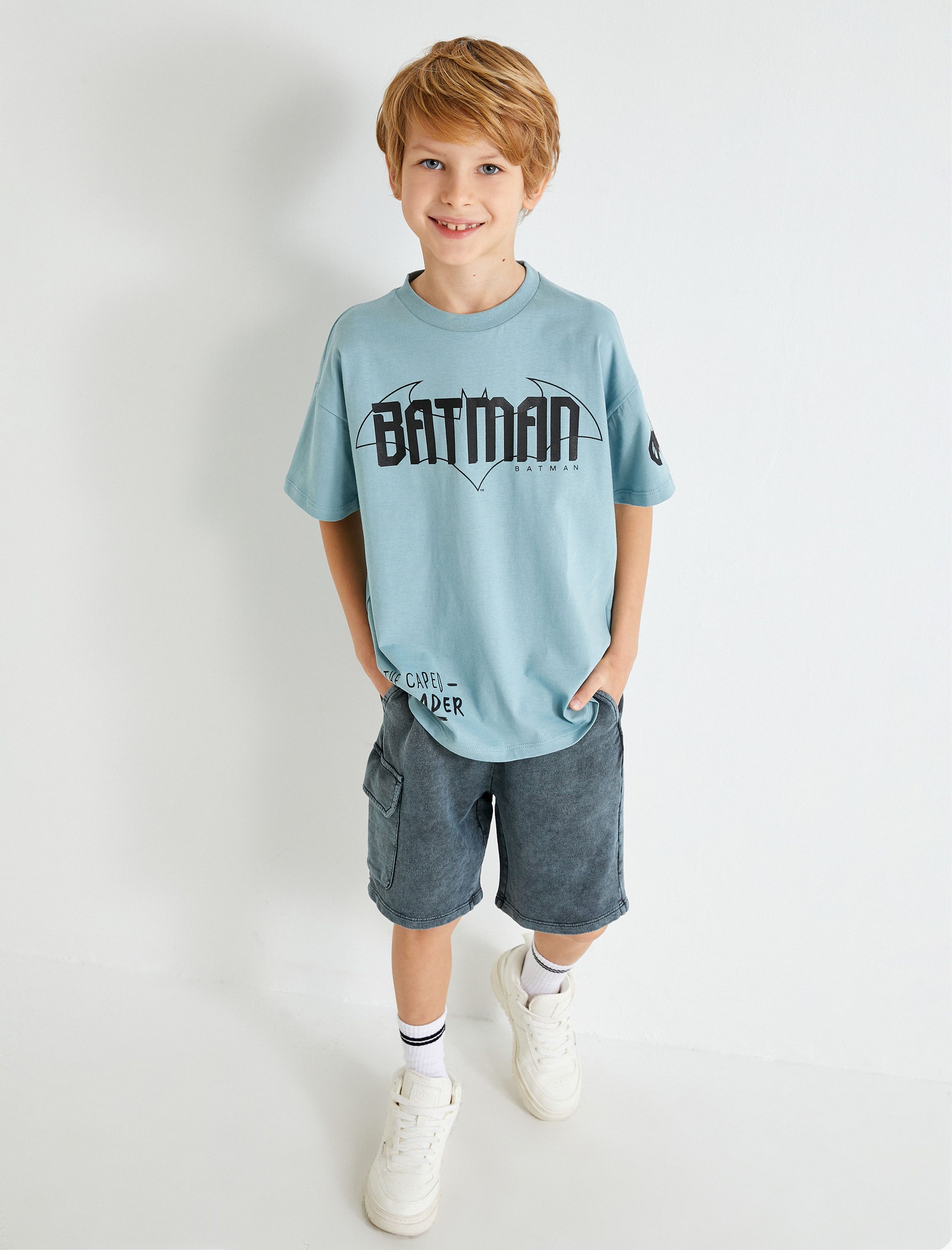  Erkek Çocuk Şort Yıkamalı Cep Detaylı Beli Lastikli Pamuklu