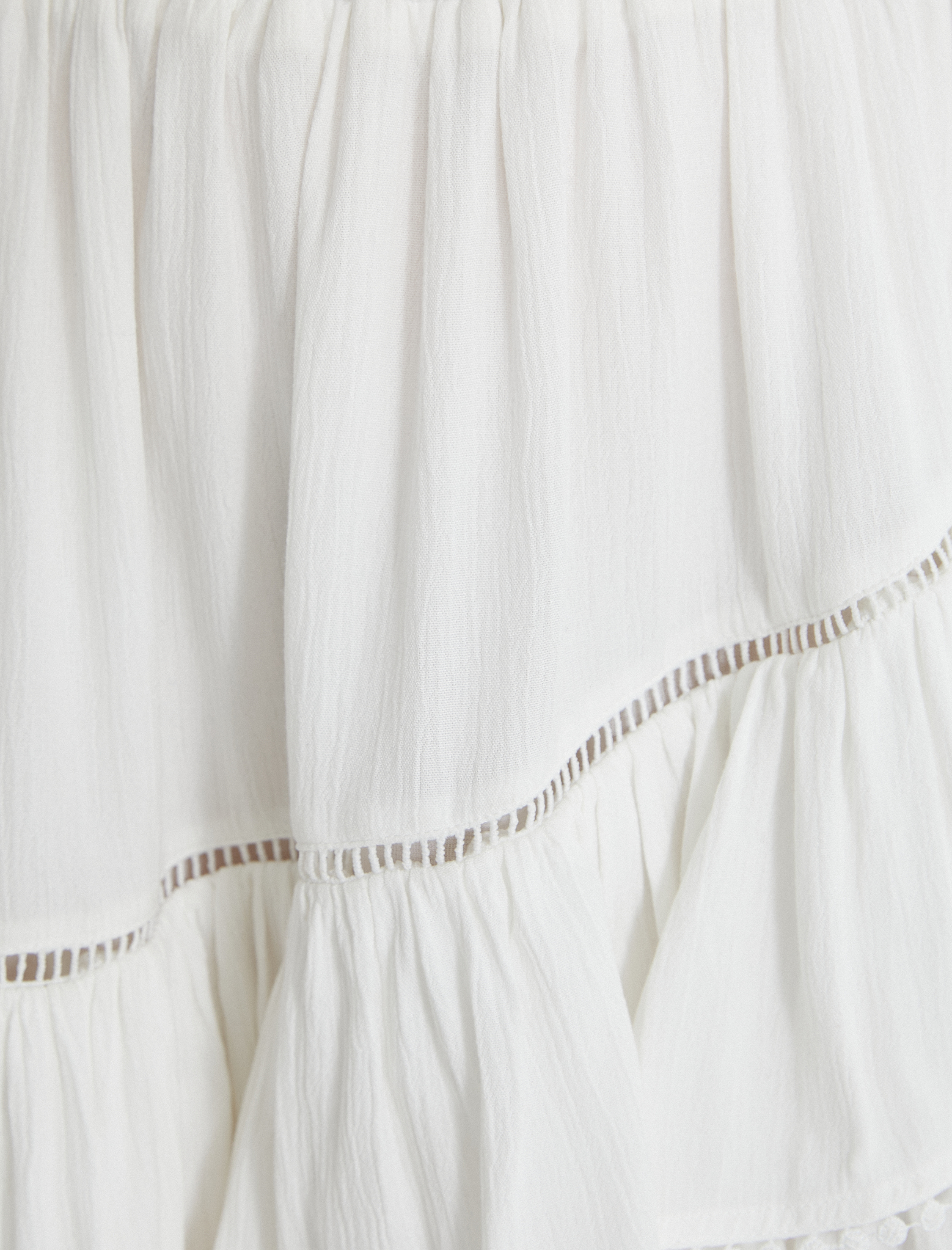   Mini Etek Viskon Beli Lastikli Volanlı