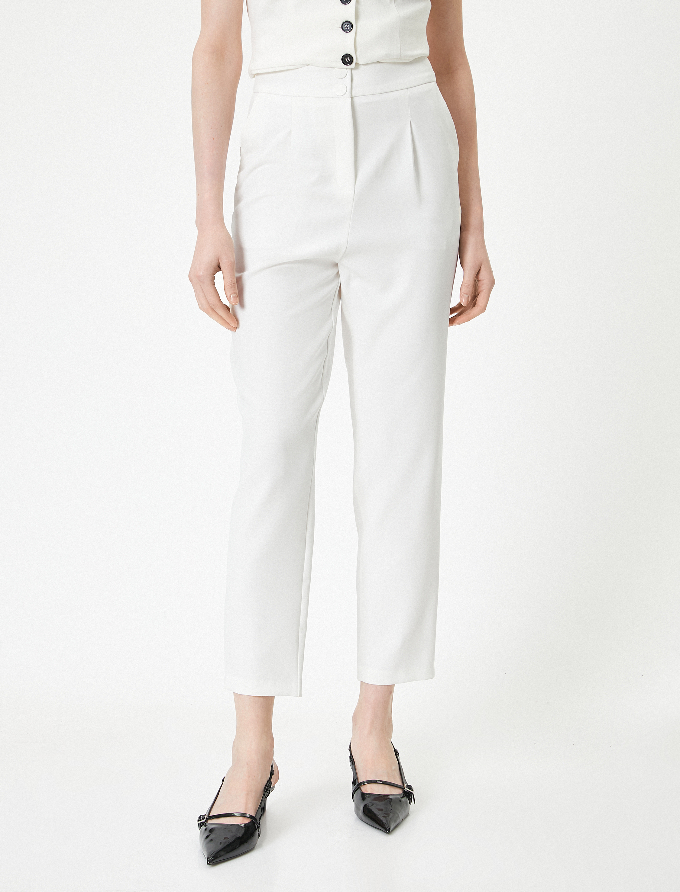   Havuç Pantolon Yüksek Bel Cep Detaylı