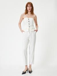 Havuç Pantolon Yüksek Bel Cep Detaylı