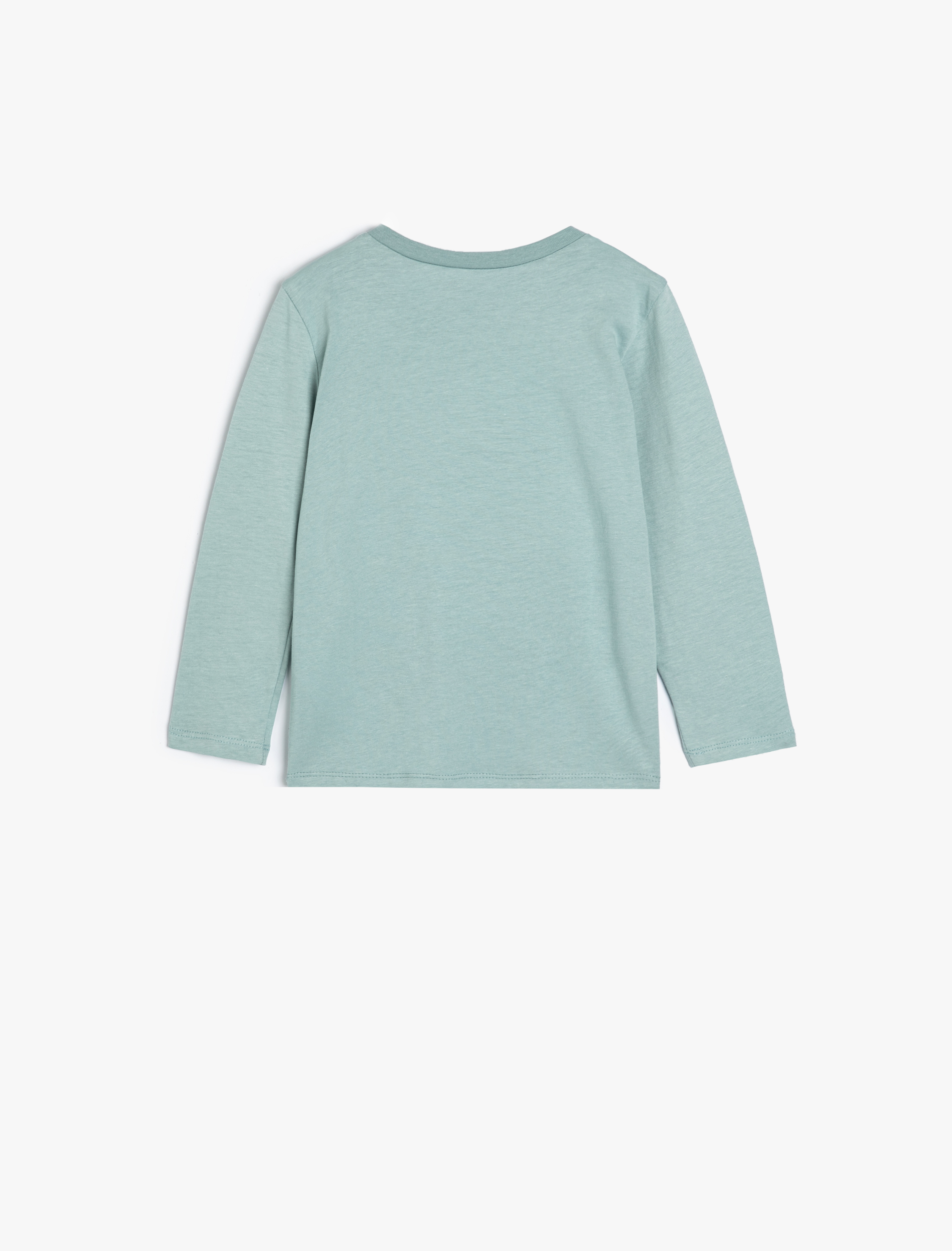  Erkek Bebek Tişört Baskılı Uzun Kollu Bisiklet Yaka Pamuklu