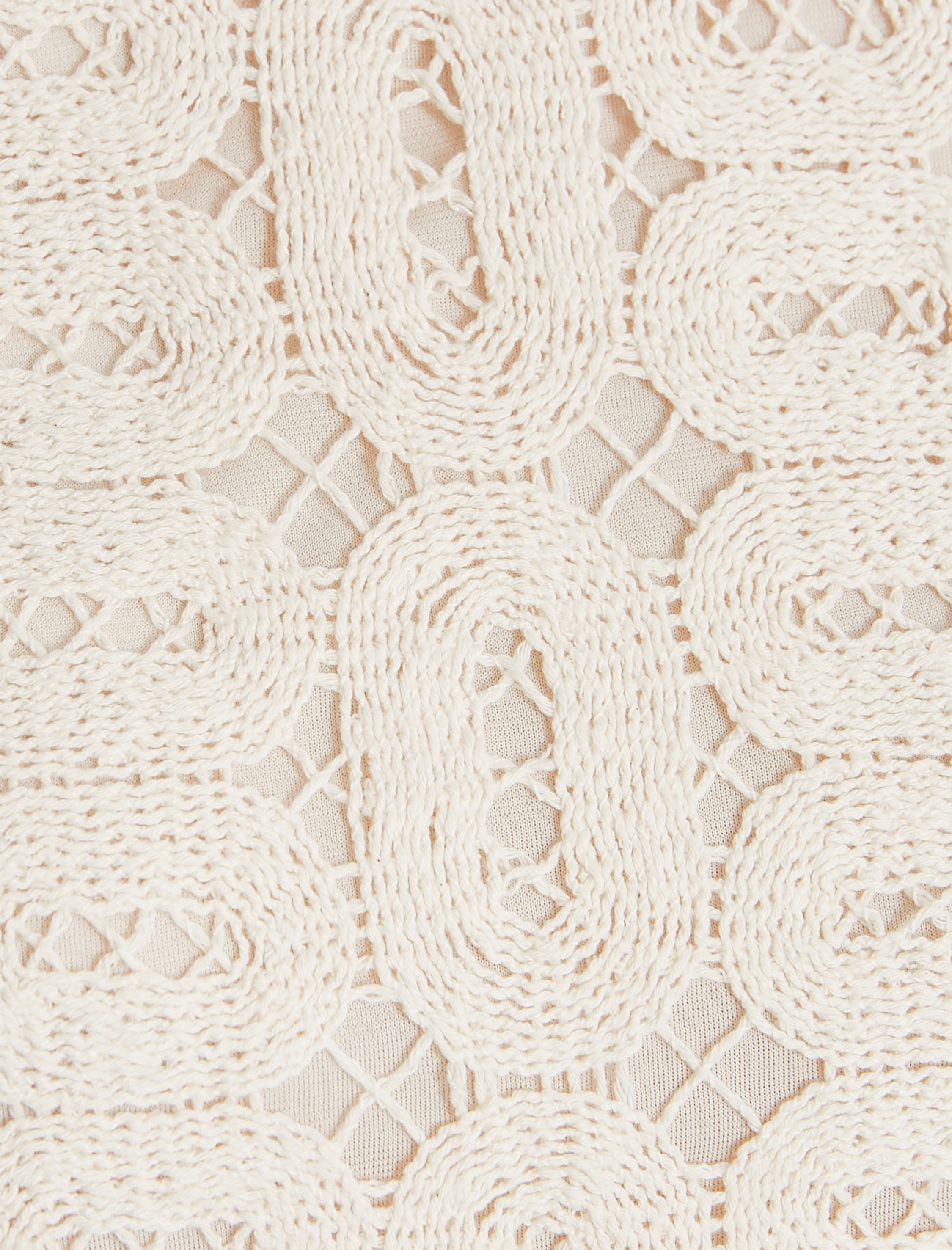 Crop Kroşe Üst Bisiklet Yaka Pamuklu