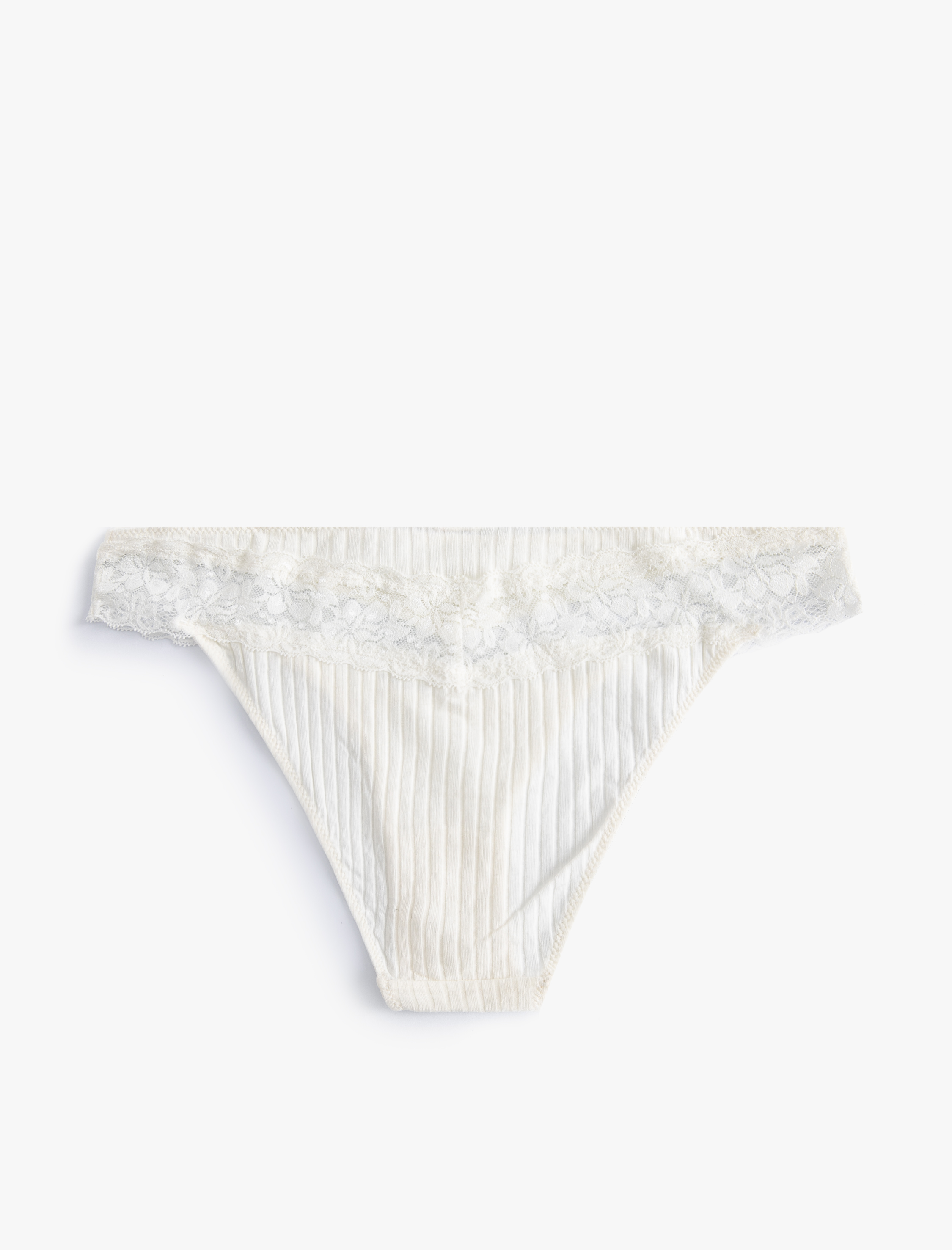   Yüksek Bel Hipster Külot Dantelli Fitilli Modal Karışımlı