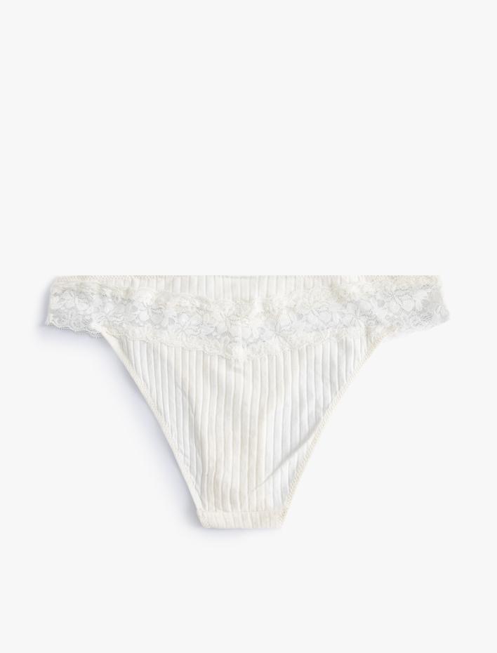  Yüksek Bel Hipster Külot Dantelli Fitilli Modal Karışımlı