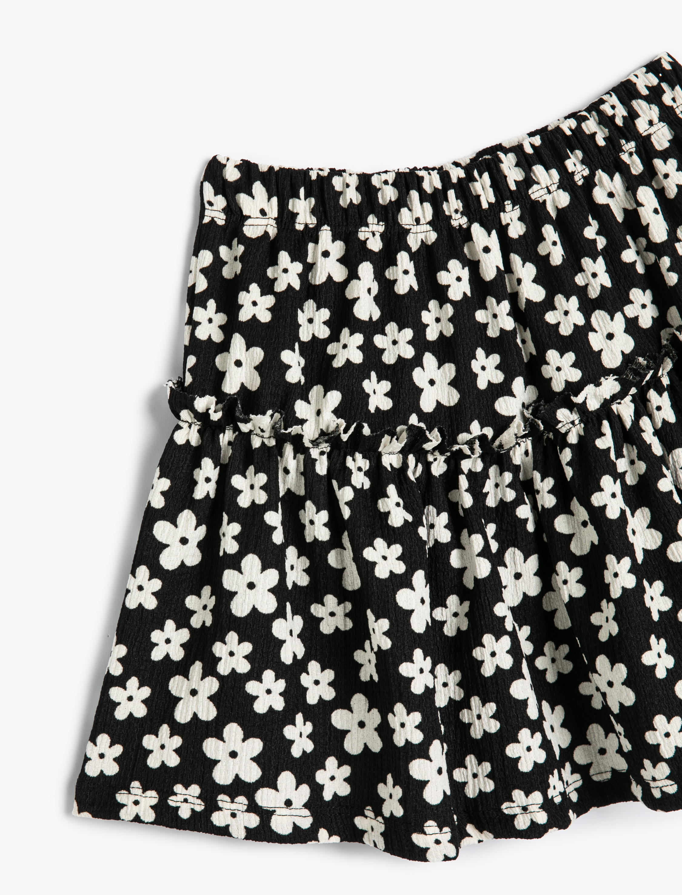  Kız Çocuk Çiçekli Mini Etek Beli Lastikli Fırfırlı