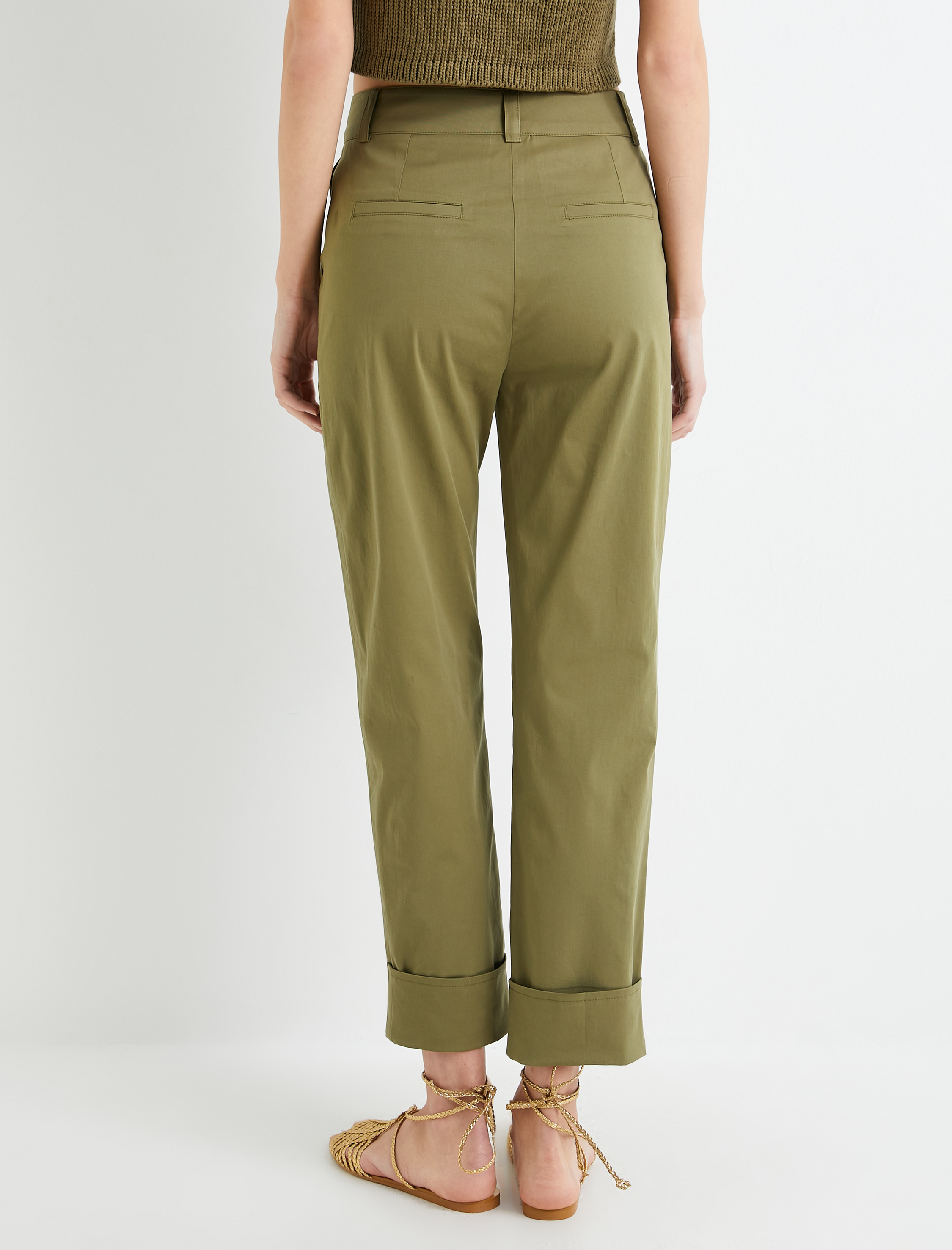   Havuç Pantolon Yüksek Bel Cep Detaylı Pamuklu