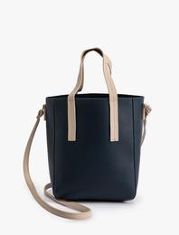 Suni Deri Tote Çanta Saplı Askılı Orta Boy