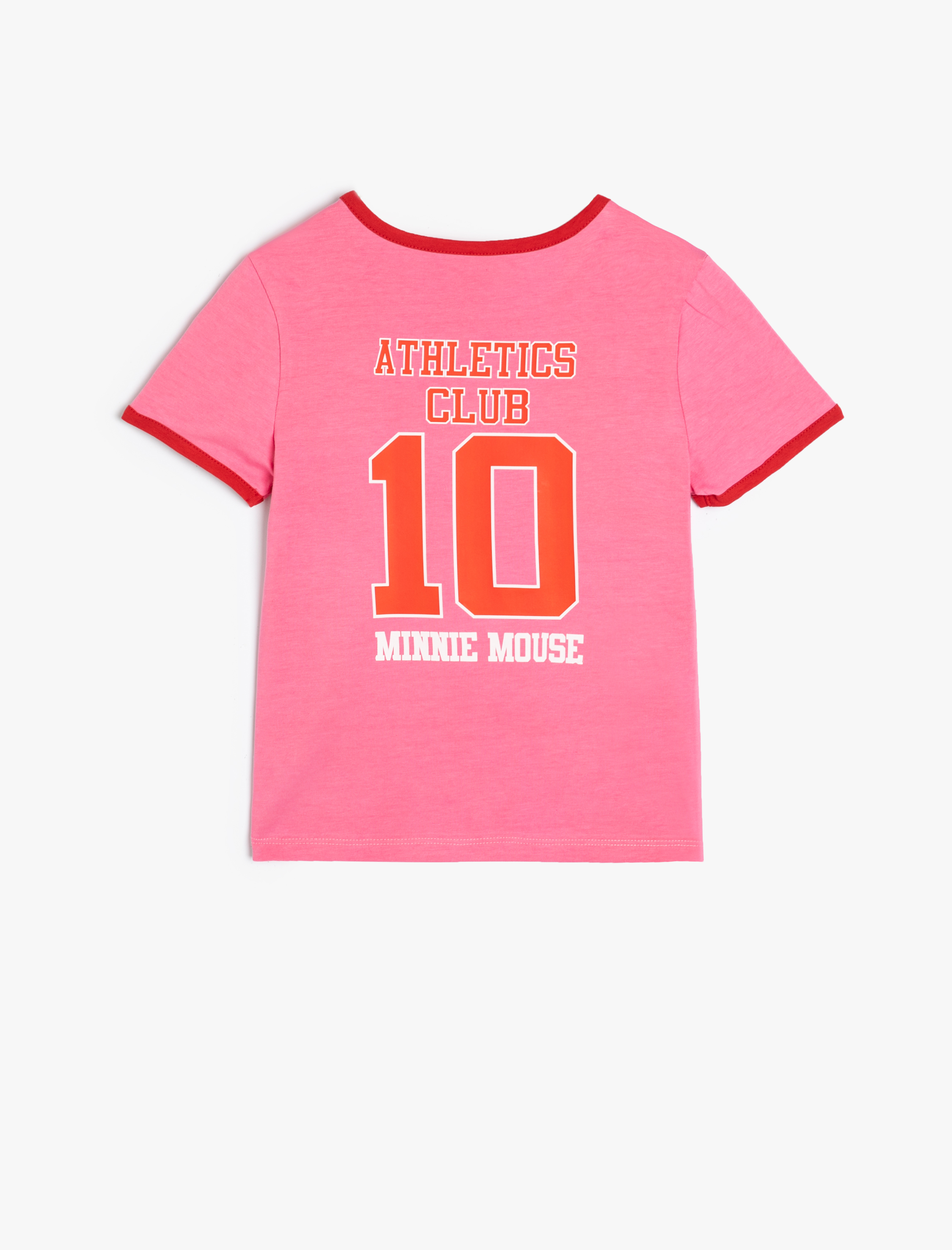  Kız Çocuk Mickey Mouse Tişört Lisanslı Kısa Kollu Bisiklet Yaka