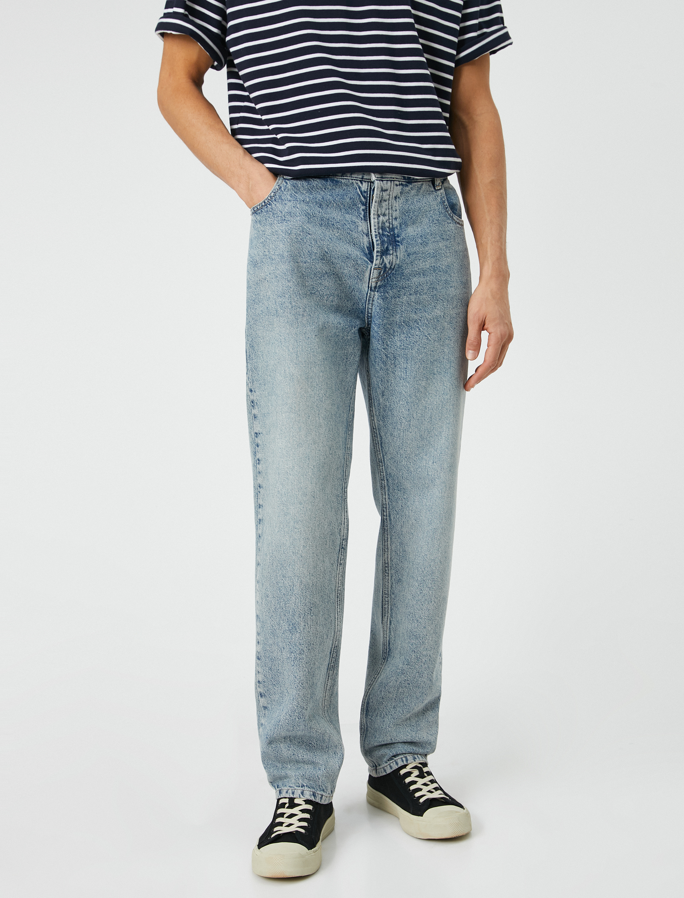   Straight Fit Boru Paça Kot Pantolon - Mark Jean