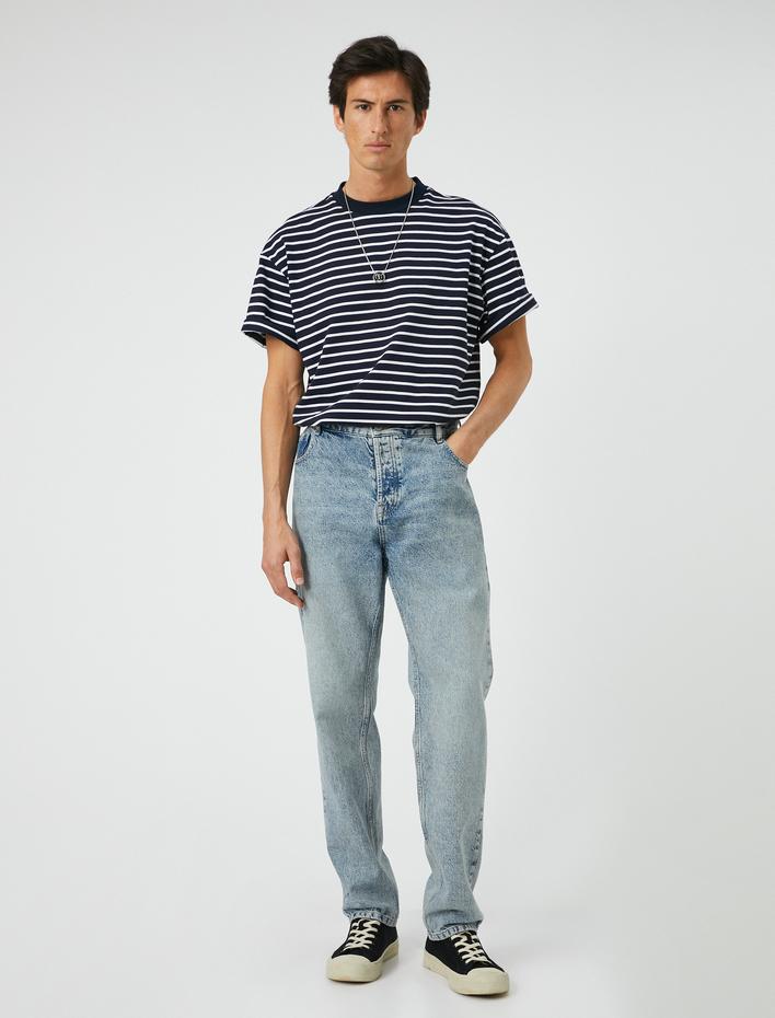  Straight Fit Boru Paça Kot Pantolon - Mark Jean