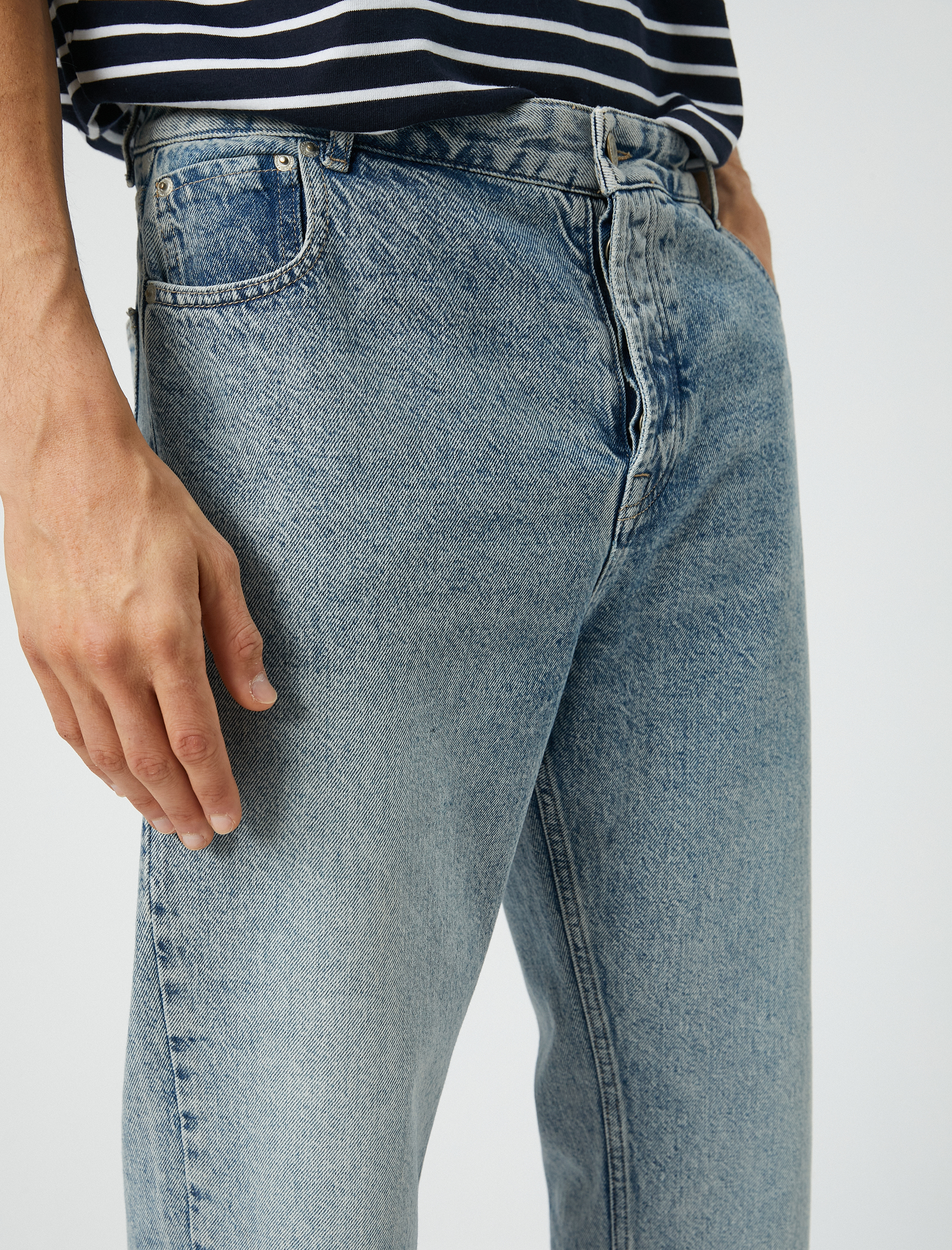   Straight Fit Boru Paça Kot Pantolon - Mark Jean
