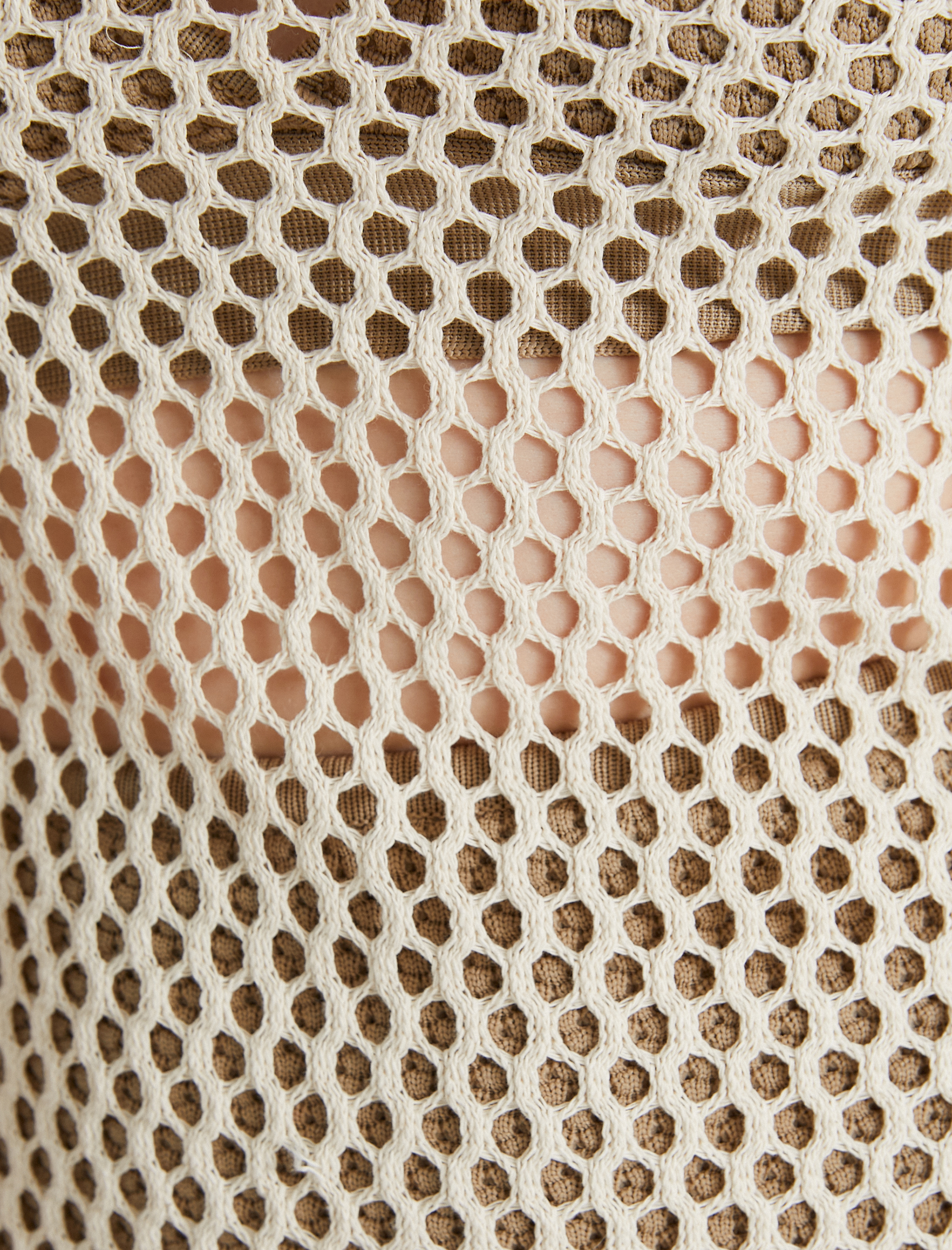   Ajurlu Midi Elbise V Yaka Kalın Askılı