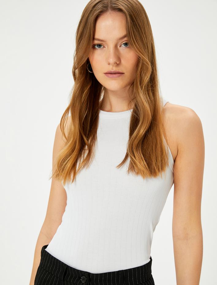  Fitilli Halter Yaka Atlet Modal Karışımlı