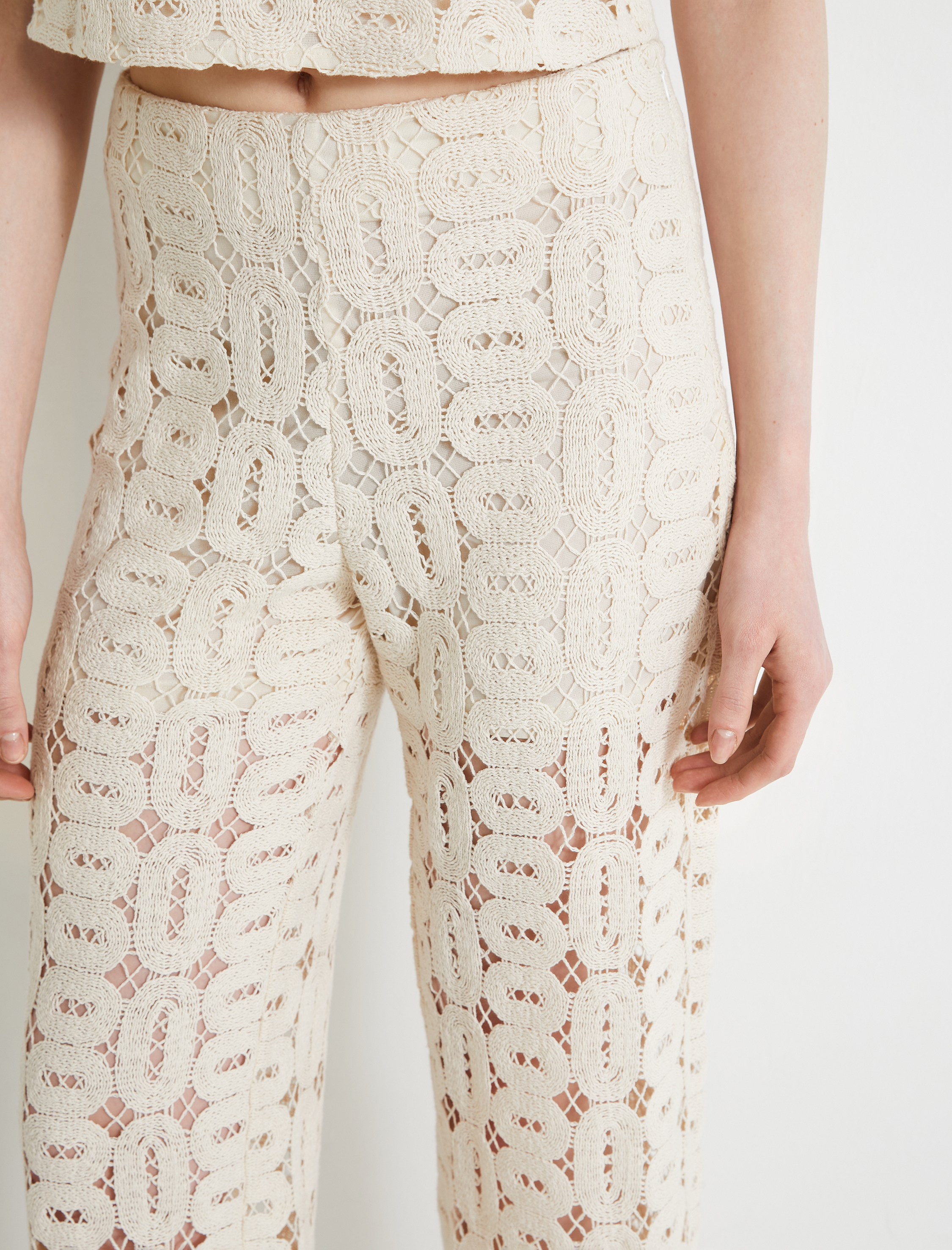   Kroşe Pantolon Normal Bel Fermuarlı Düz Paça