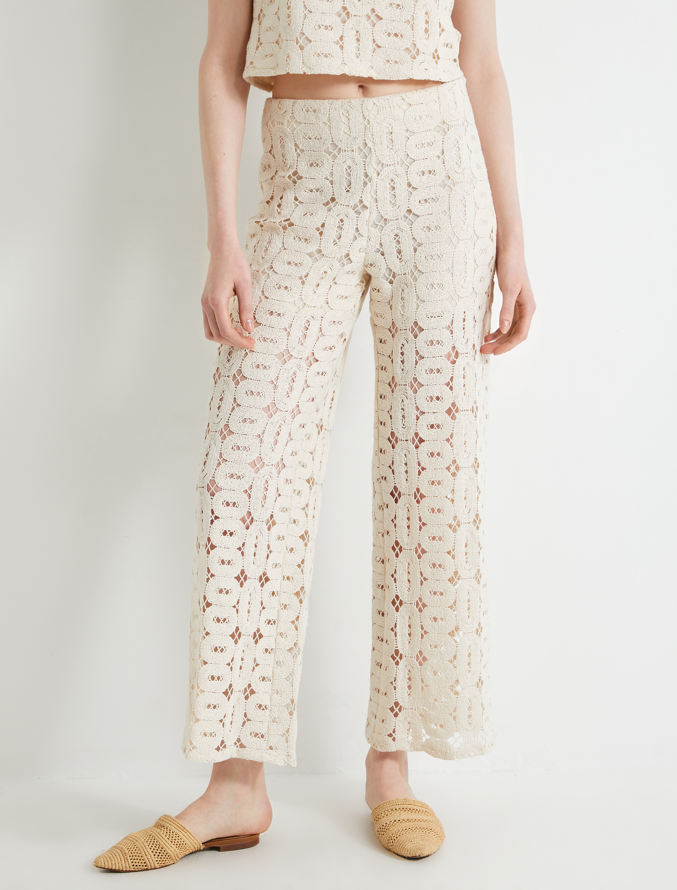   Kroşe Pantolon Normal Bel Fermuarlı Düz Paça