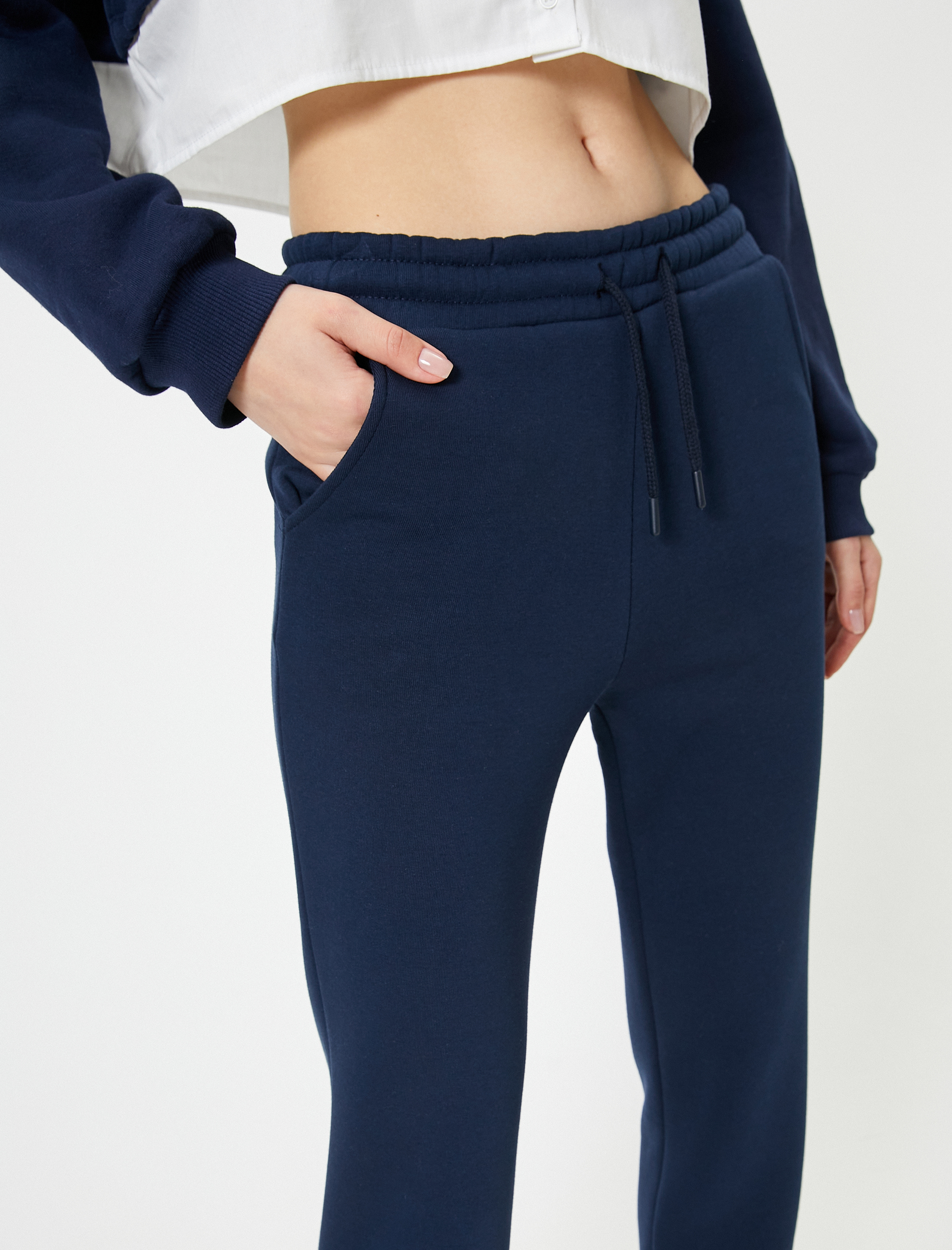   Şardonlu Jogger Eşofman Altı Beli Bağlamalı Cepli