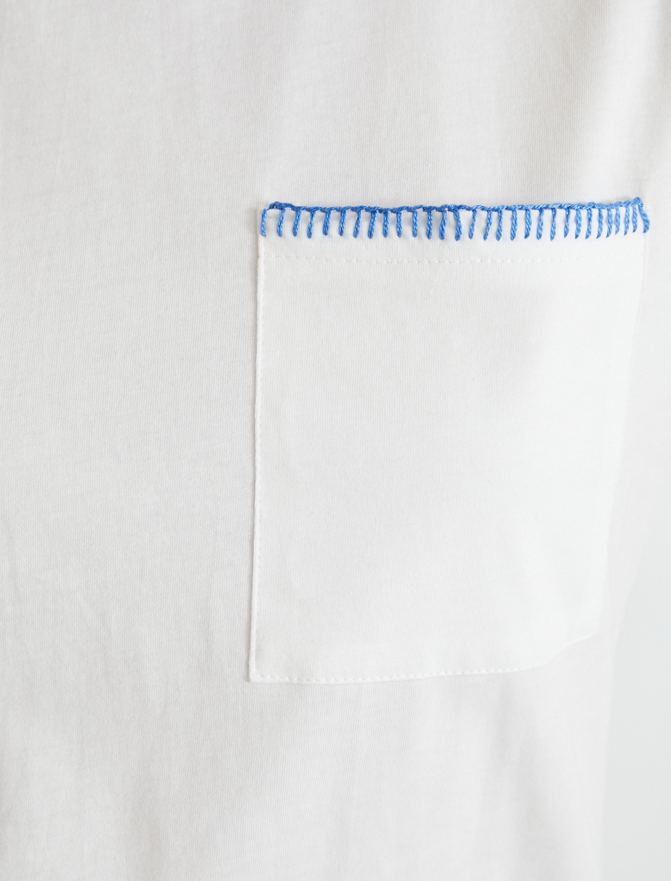   Kısa Kollu Tişört Bisiklet Yaka Cepli İşlemeli Pamuklu