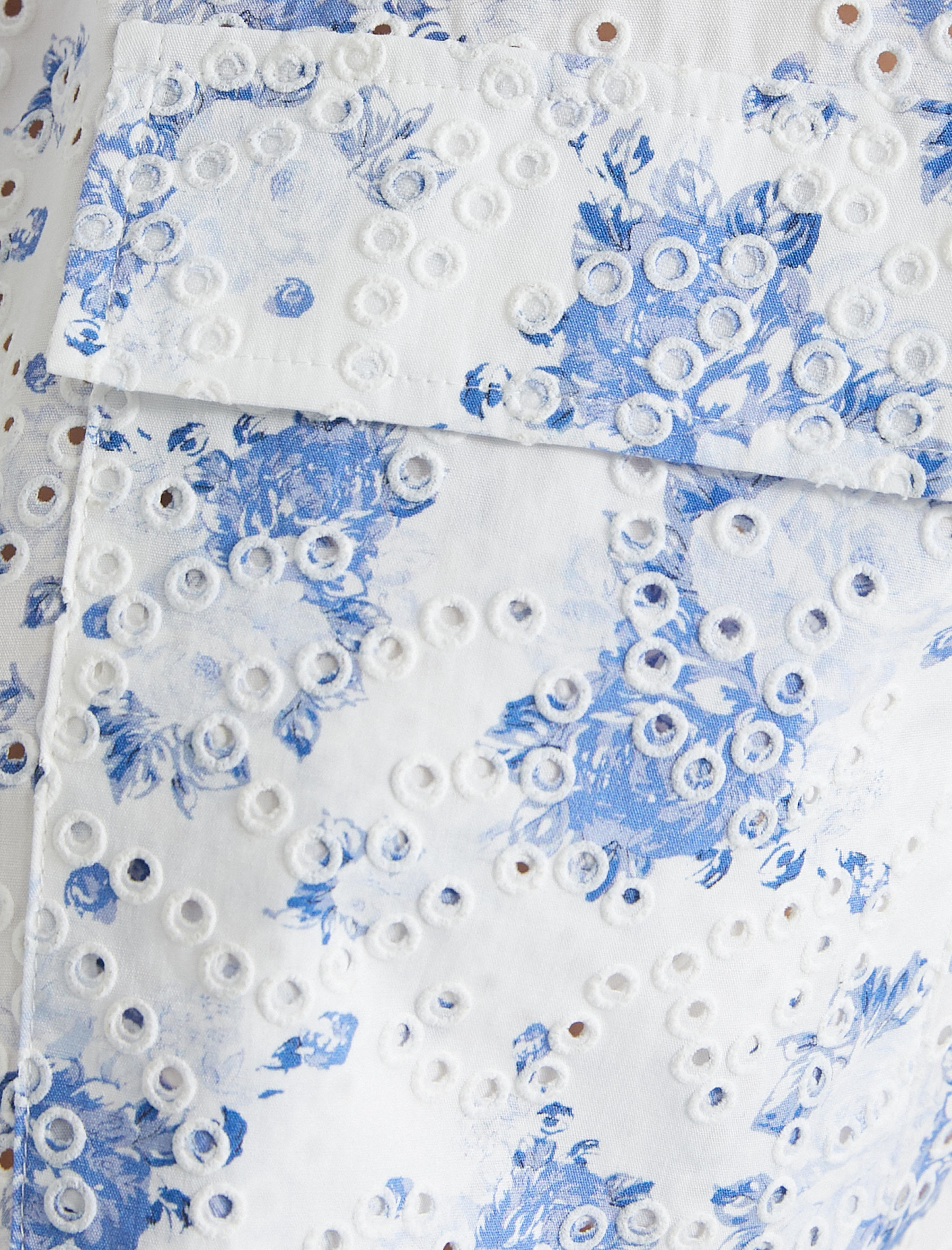   Çiçekli Gömlek Kısa Kollu Fisto Cep Detaylı Düğmeli Pamuklu