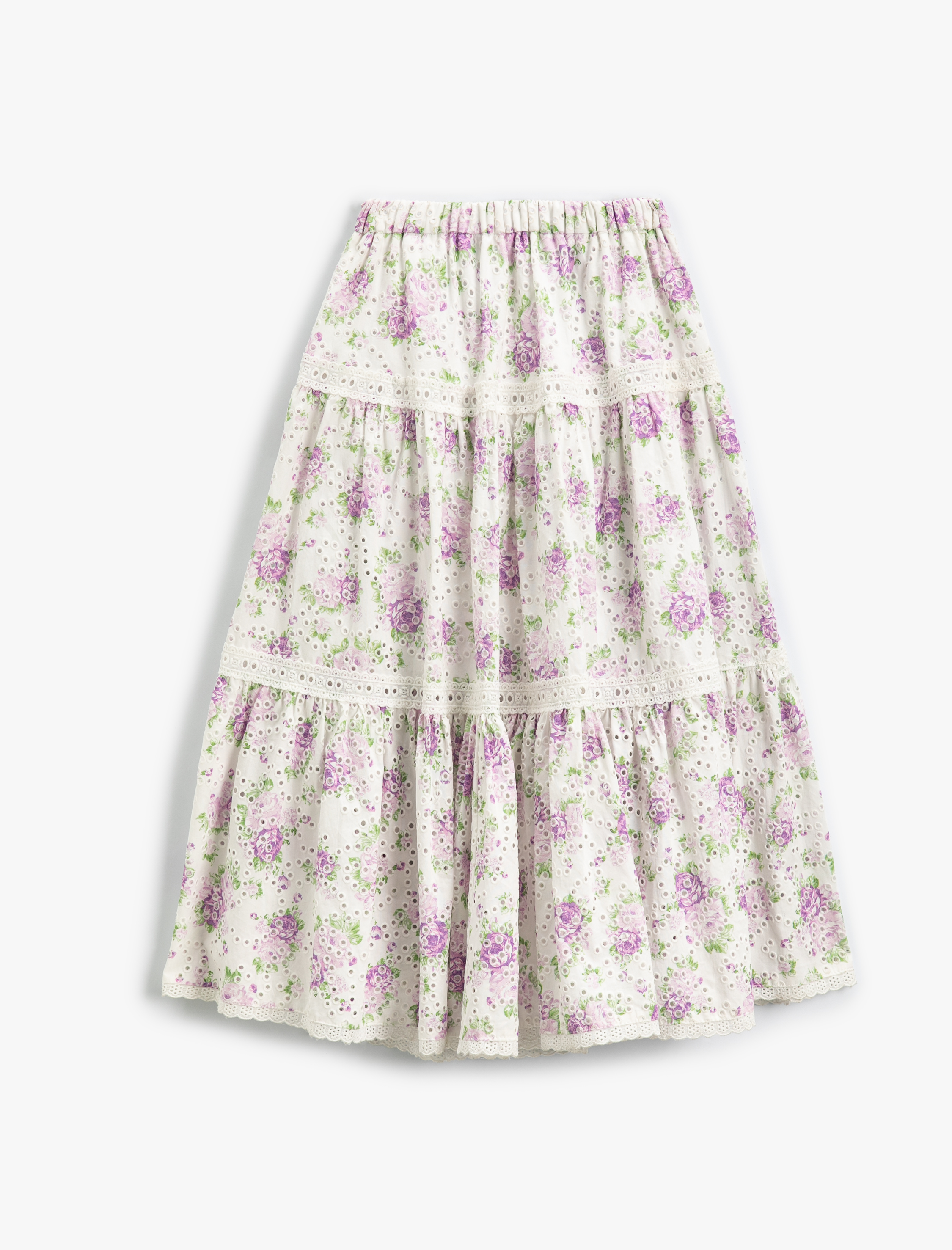  Kız Çocuk Uzun Etek Fistolu Çiçek Detaylı