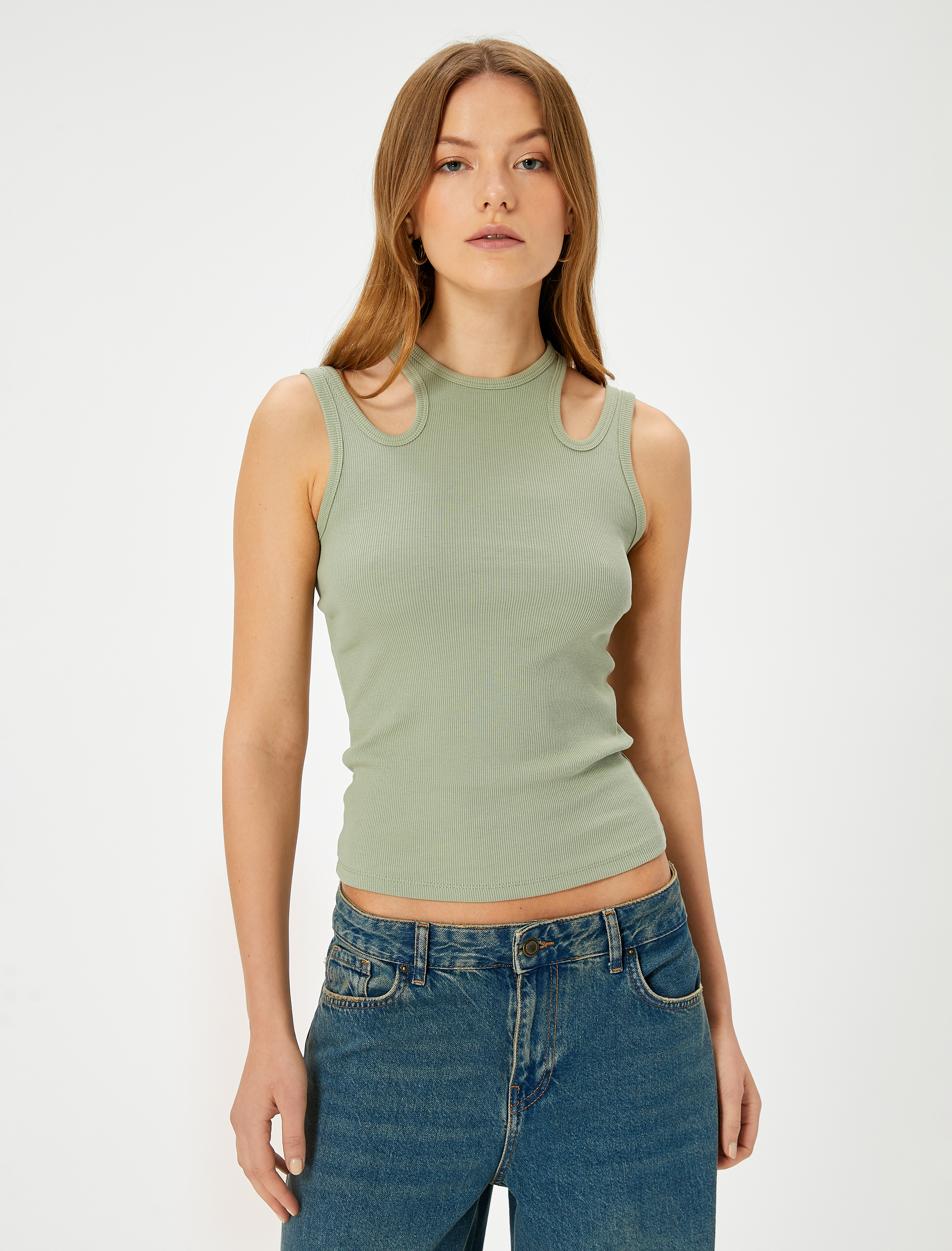   Fitilli Atlet Pencere Detaylı Fitilli Pamuklu Standart Kesim