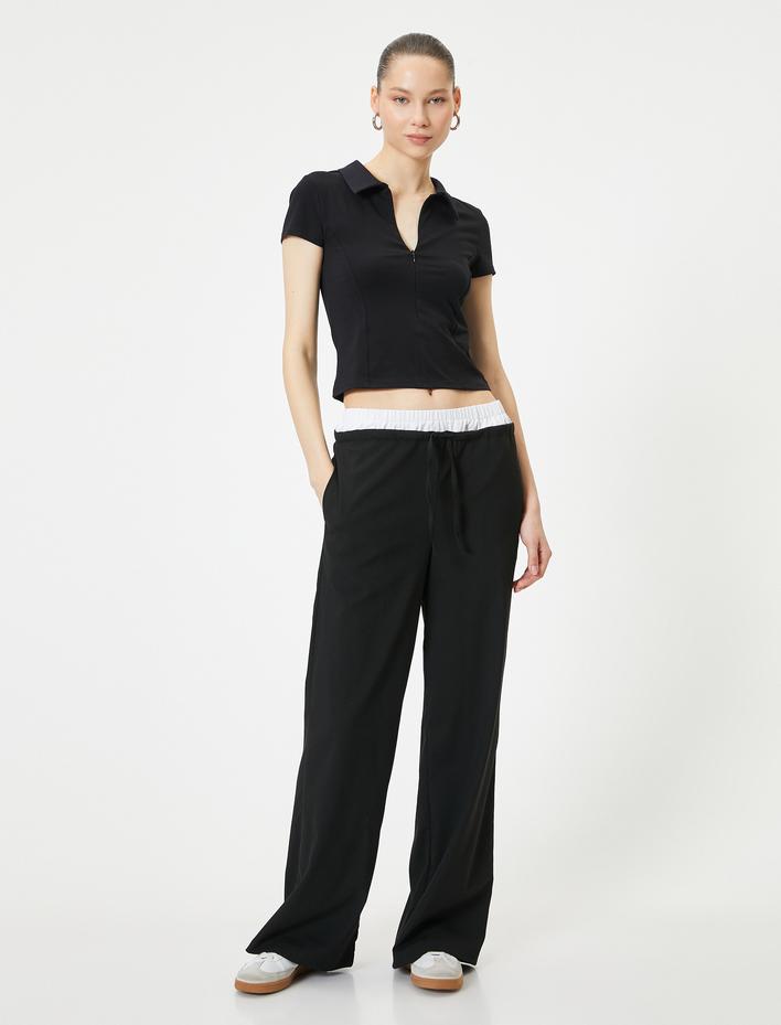  Fermuarlı Polo Tişört Kısa Kollu Slim Fit