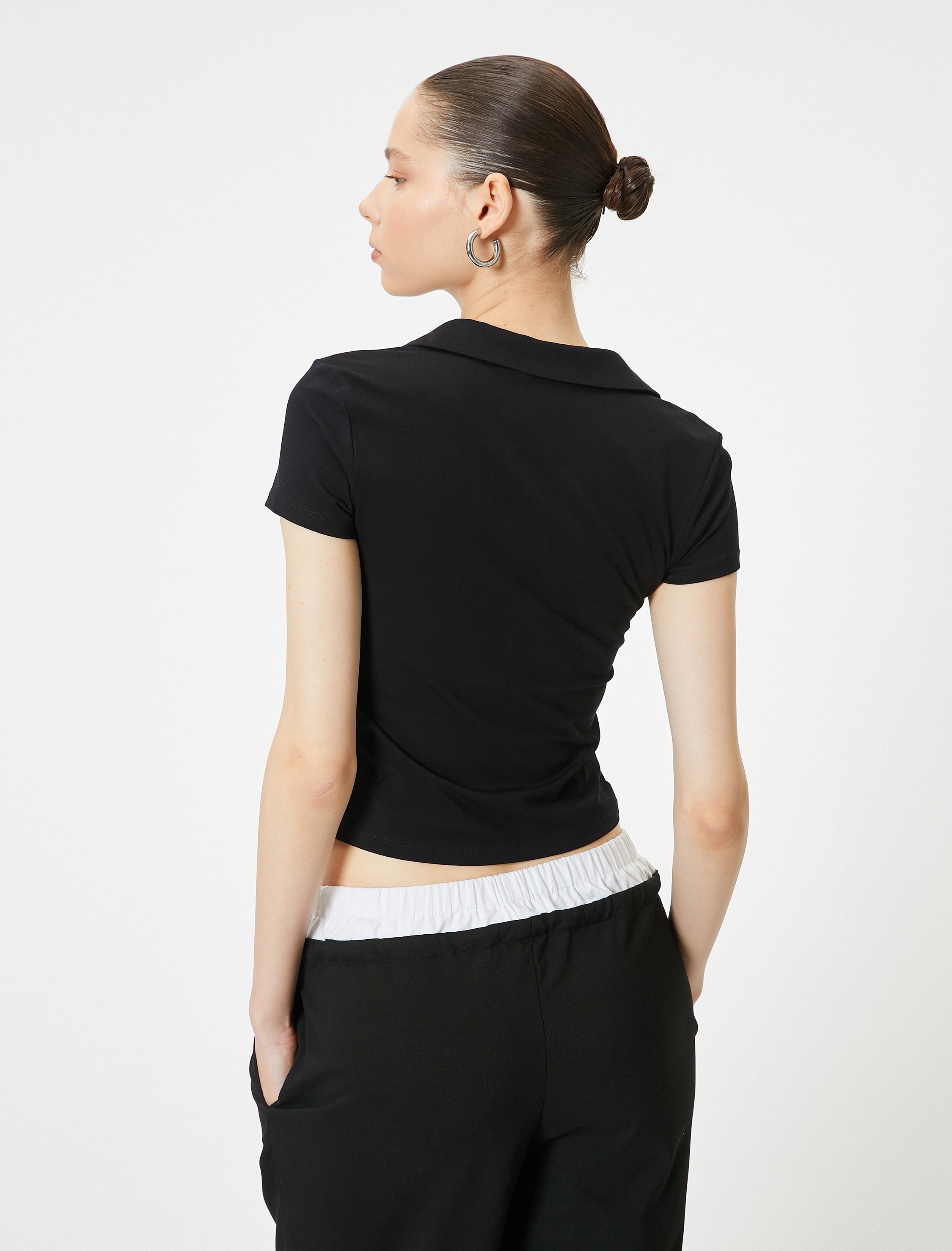   Fermuarlı Polo Tişört Kısa Kollu Slim Fit