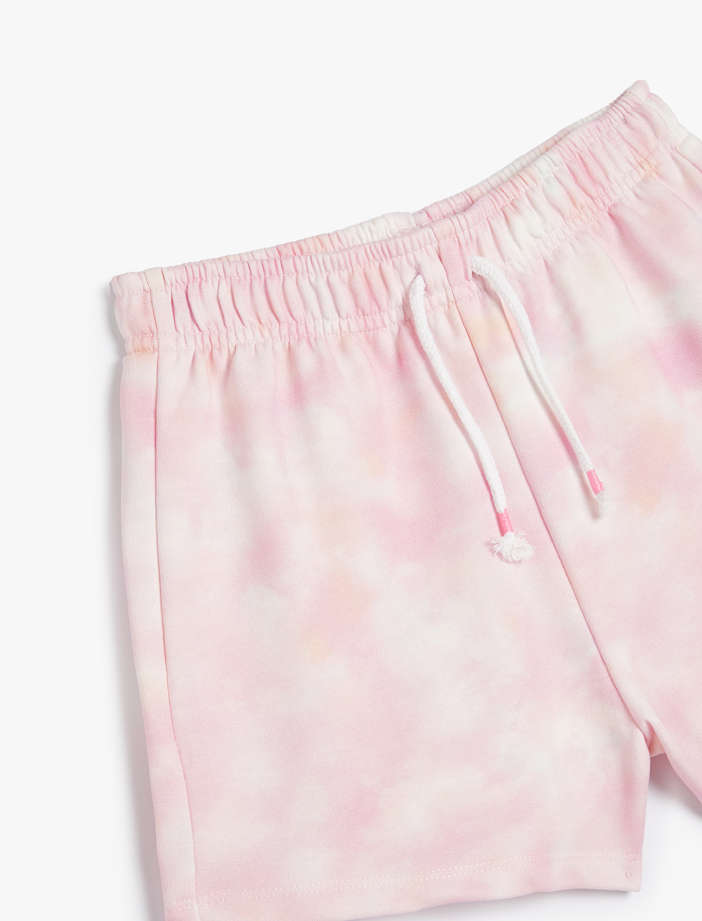  Kız Çocuk Şort Batik Desenli Beli Lastikli Cepli