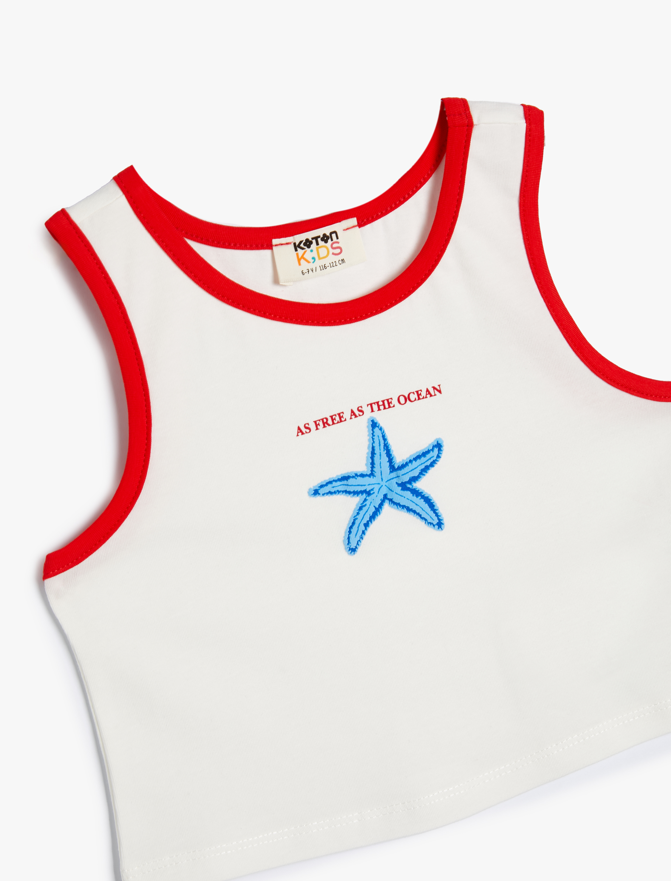 Kız Çocuk Atlet Baskılı Bisiklet Yaka Pamuklu