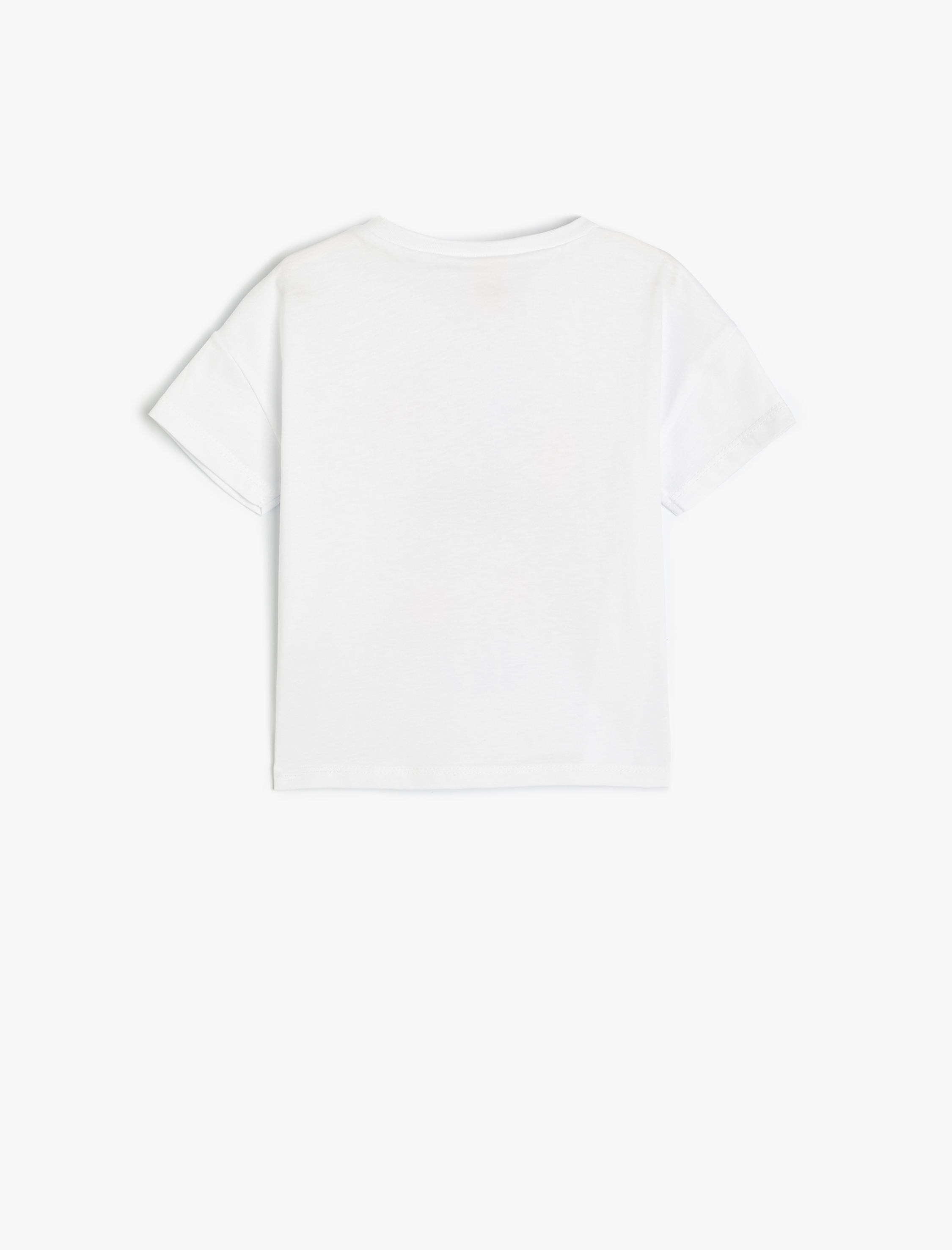  Kız Bebek Tişört Deniz Temalı Baskı Detaylı Kısa Kollu Bisiklet Yaka