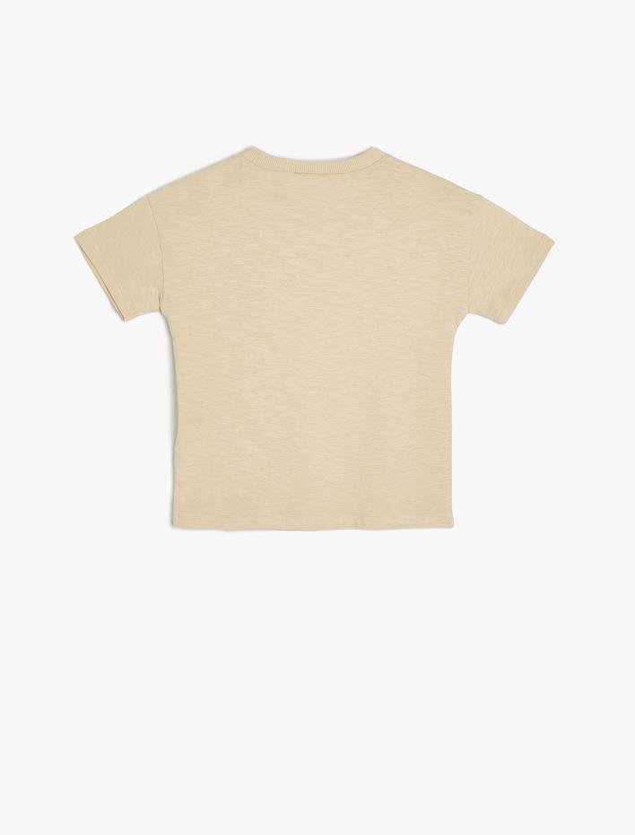 Erkek Bebek Tişört Yaz Baskılı Kısa Kollu Bisiklet Yaka Pamuklu