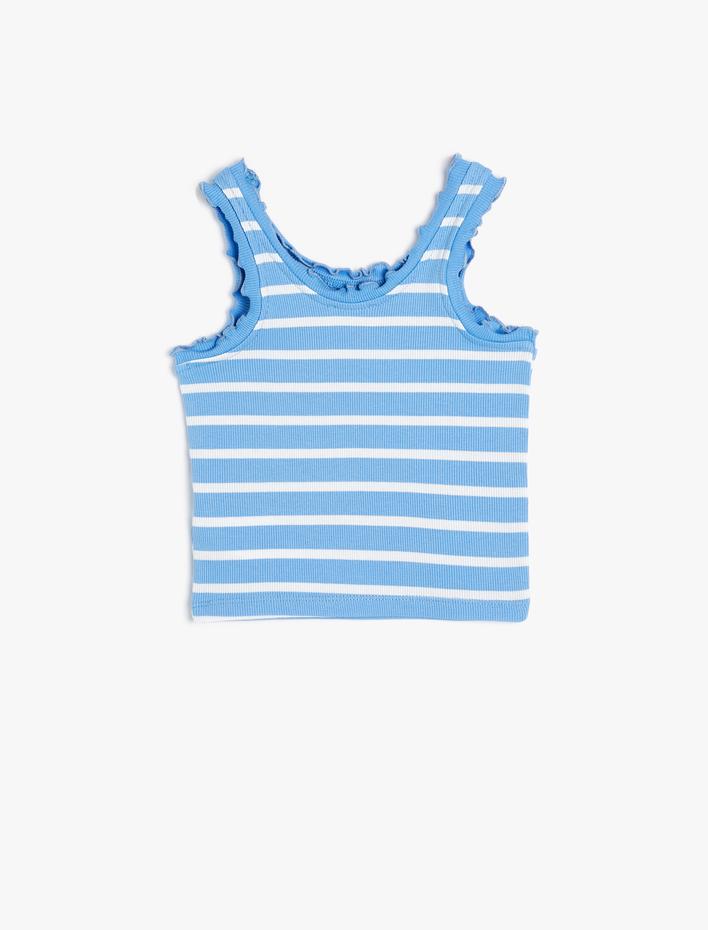 Kız Çocuk Atlet Askılı Ribanalı Fırfırlı Detaylı