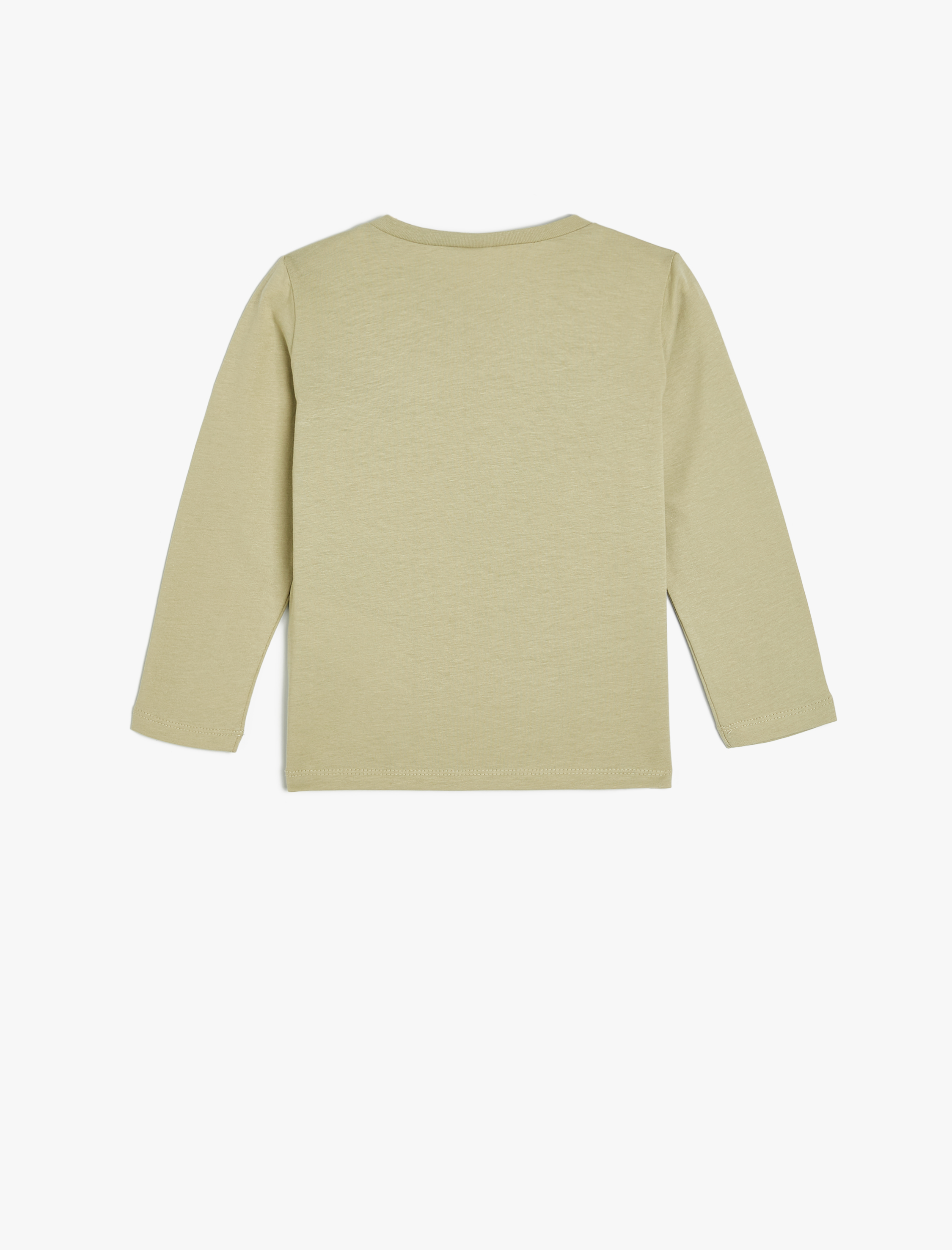  Erkek Bebek Dinozorlu Tişört Uzun Kollu Bisiklet Yaka Pamuklu