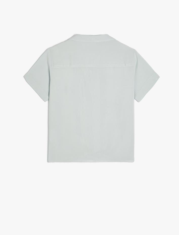 Erkek Çocuk Viskon Gömlek Kısa Kollu Kaplan Baskılı Cep Detaylı