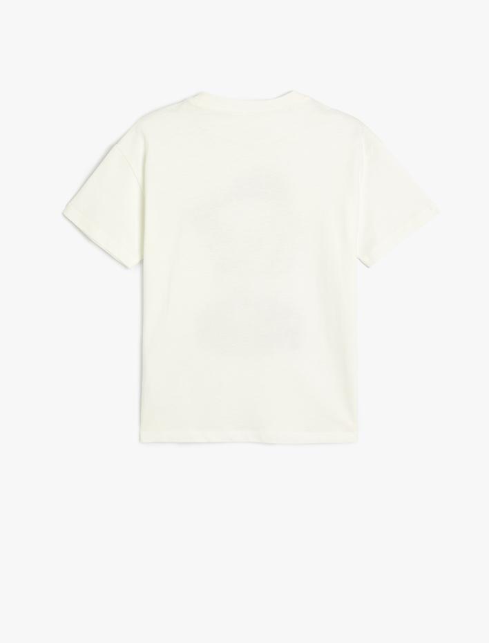 Erkek Çocuk Tişört Kuru Kafa Baskılı Kısa Kollu Bisiklet Yaka Pamuklu